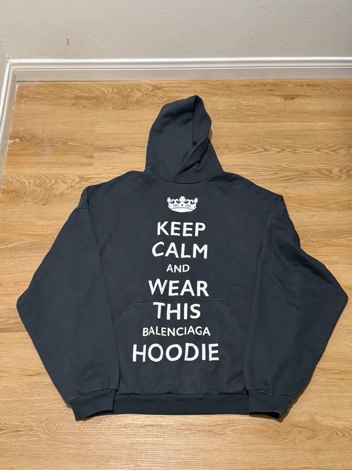 Balenciaga Keep Calm Crown Print Hoodie