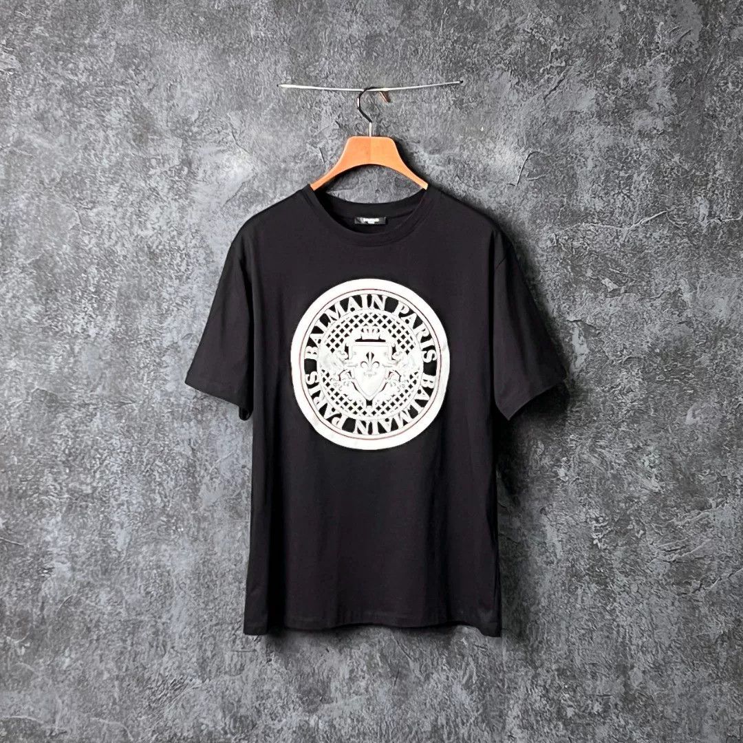 Balmain Balmain Cotton Printed T-Shirt m Men Size US M / EU 48-50 / 2 - 1 Thumbnail