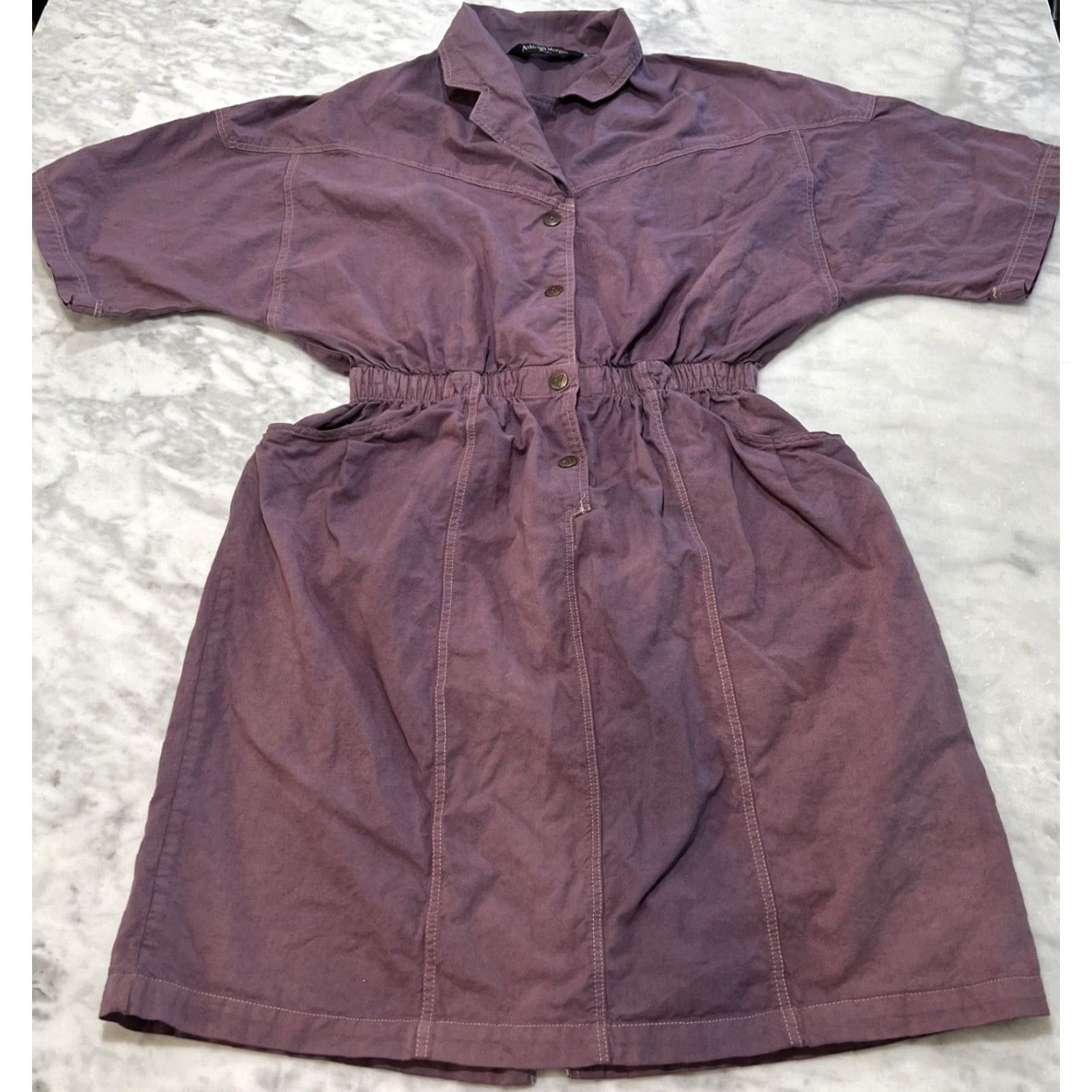 Vintage VINTAGE Ashleigh Morgan Women's Jumpsuit Romper Casual 80s Floral Purple M Short Sleeve Cotton Size 32" / US 10 / IT 46 - 2 Thumbnail