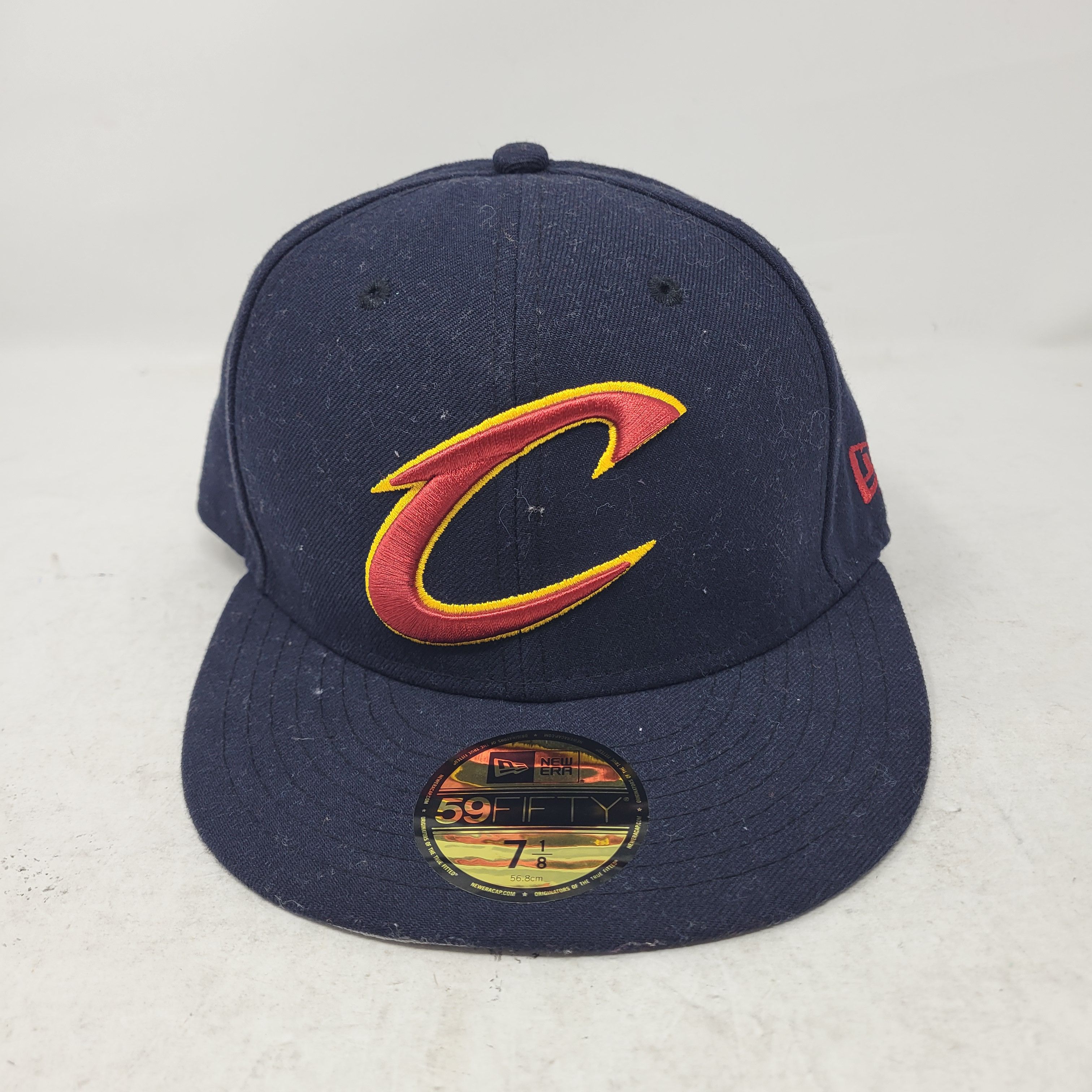 NBA × New Era New Era Cleveland Cavaliers CAVS Navy Blue Fitted Hat 7 1/8 Size ONE SIZE - 1 Thumbnail