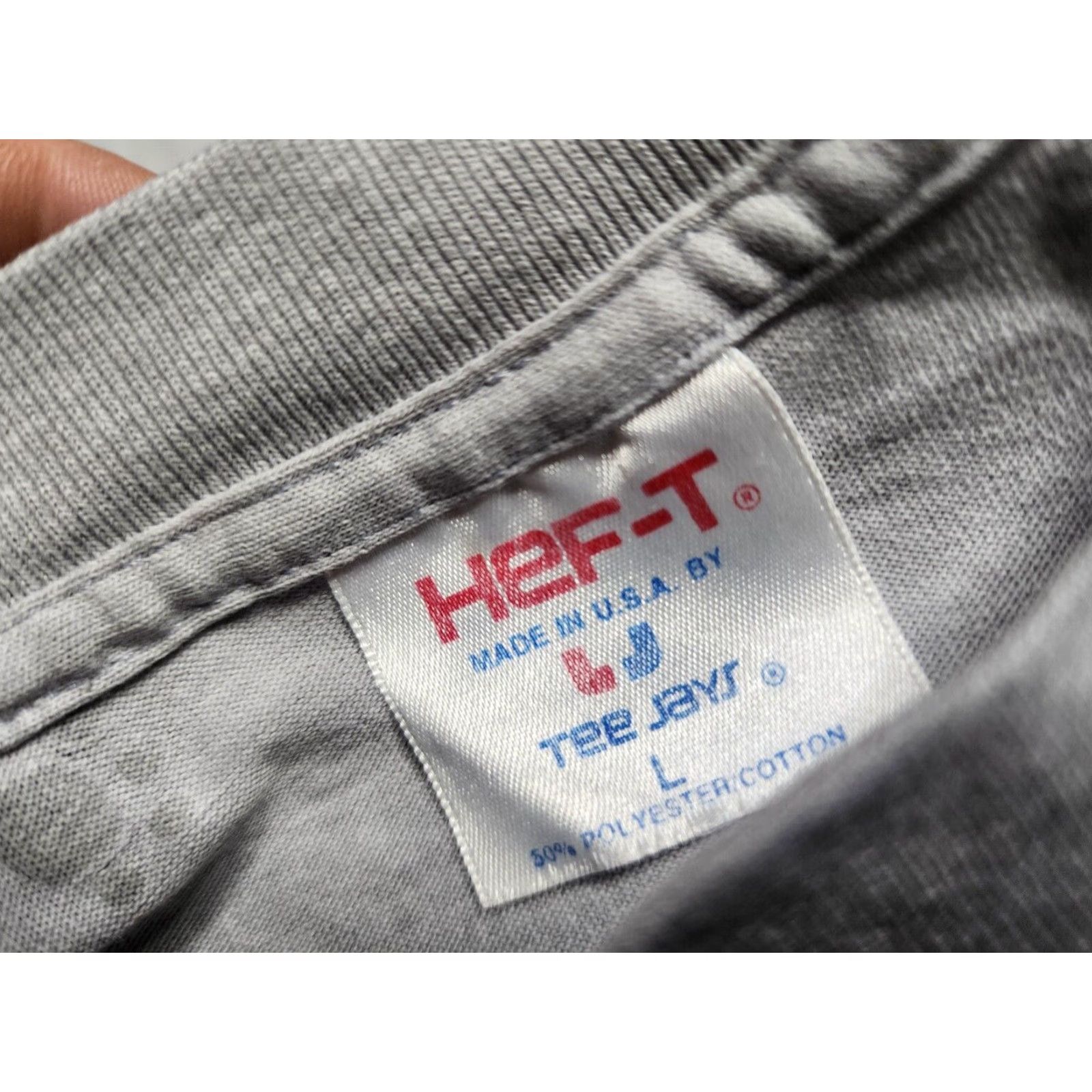 TEE JAYS VINTAGE 90s Tee Jays Cropped T Shirt Hand Painted Gray L Womens Size L / US 10 / IT 46 - 6 Thumbnail
