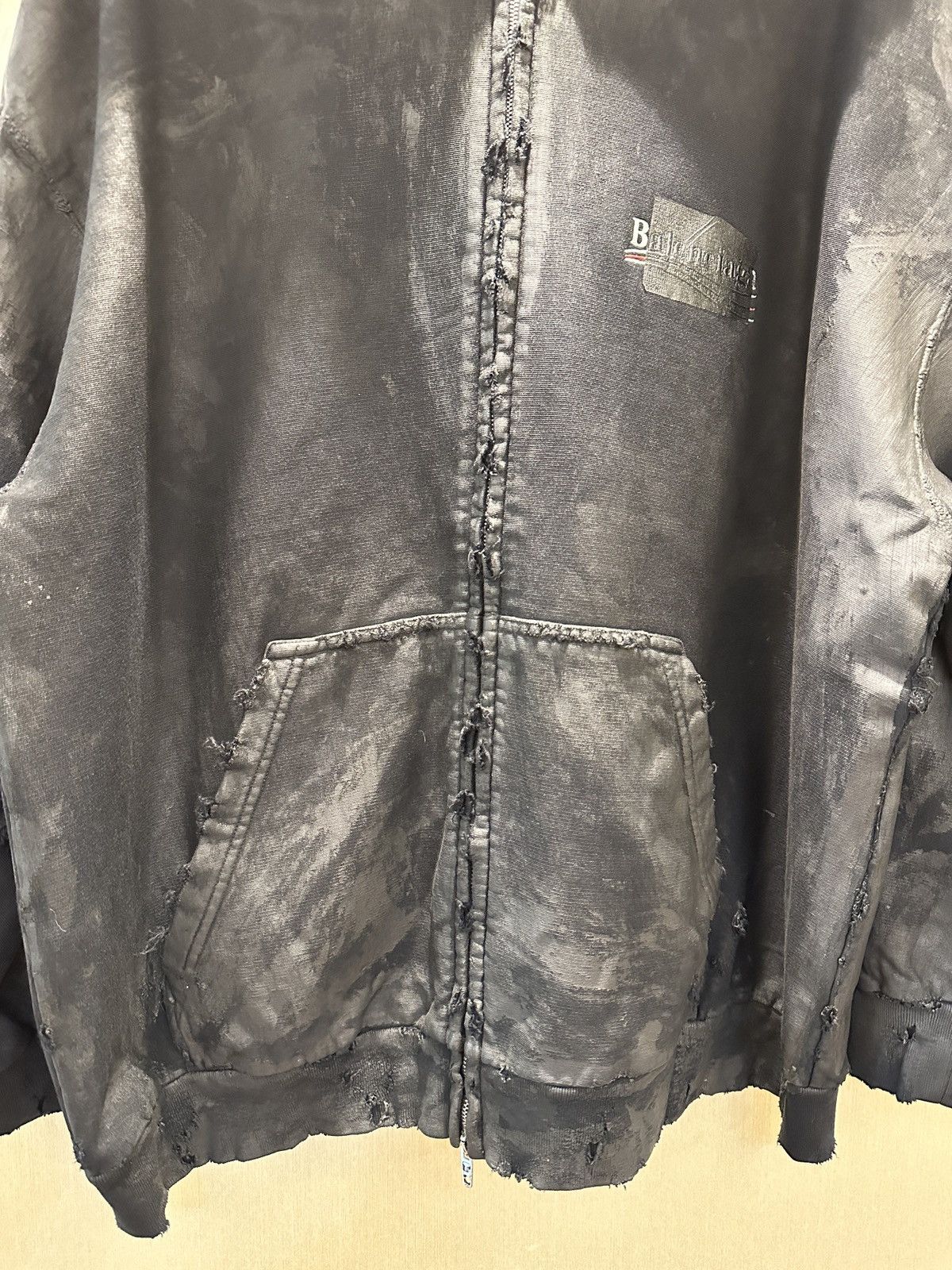 Balenciaga Balenciaga Mud Dyed Gaffer Zip UP Hoodie Size US XL / EU 56 / 4 - 5 Thumbnail