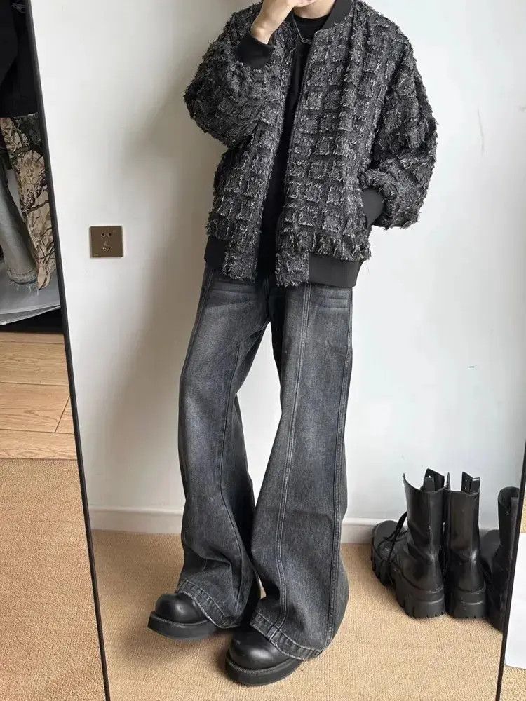 Japanese Brand Retro loose straight leg micro flared jeans Size US 30 / EU 46 - 5 Thumbnail