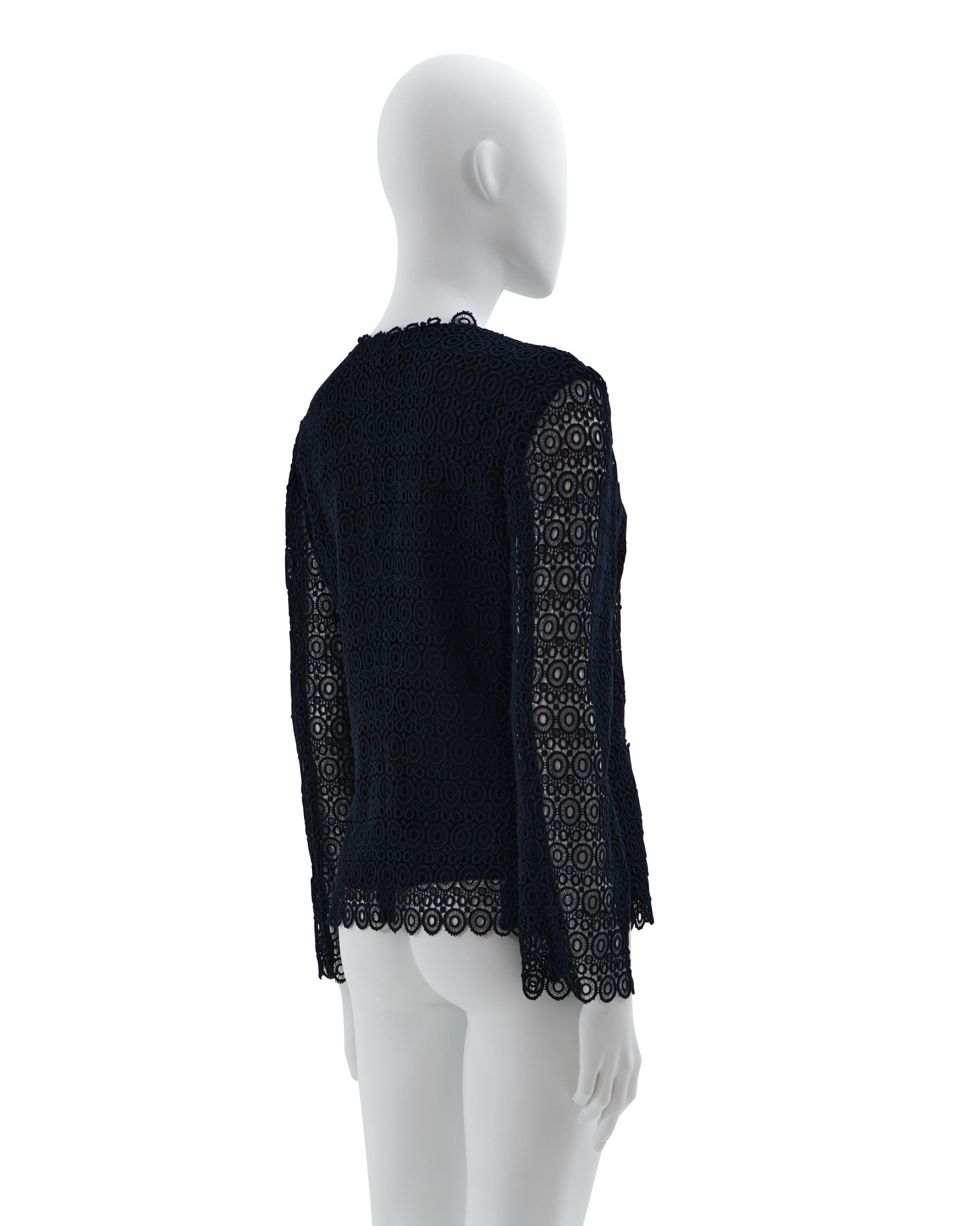 Comme des Garcons F/W 1990 Blue sangallo lace jacket Size S / US 4 / IT 40 - 4 Thumbnail