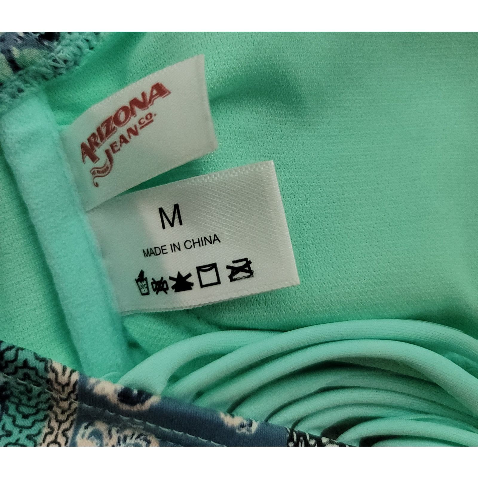 Arizona Jean Co. Arizona Blue Teal Flounce Halter Bikini Top Medium Size ONE SIZE - 4 Thumbnail