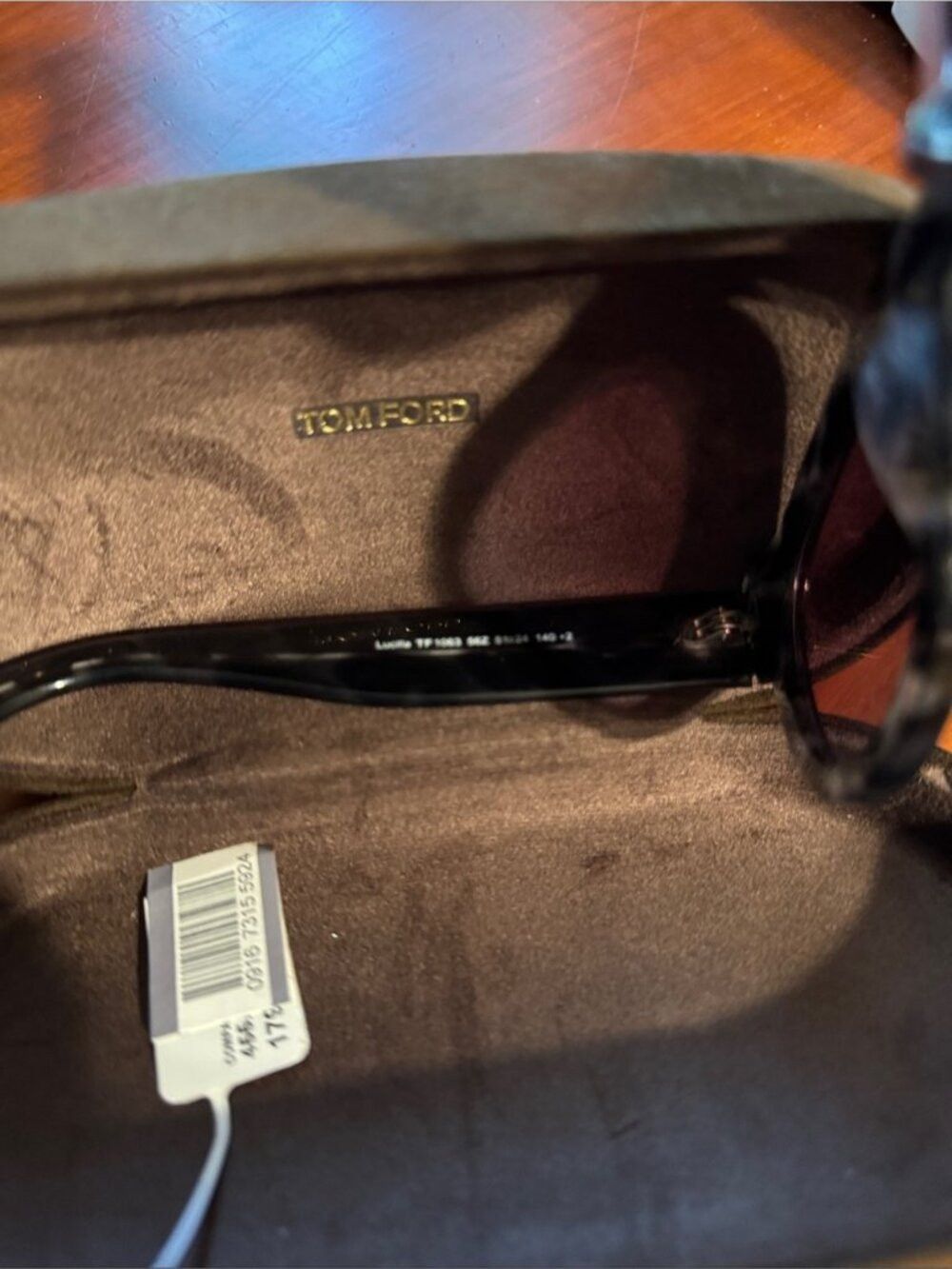 Tom Ford Marbled Gray Cat-Eye Sunglasses with Pink Gradient Lenses Size ONE SIZE - 10 Thumbnail
