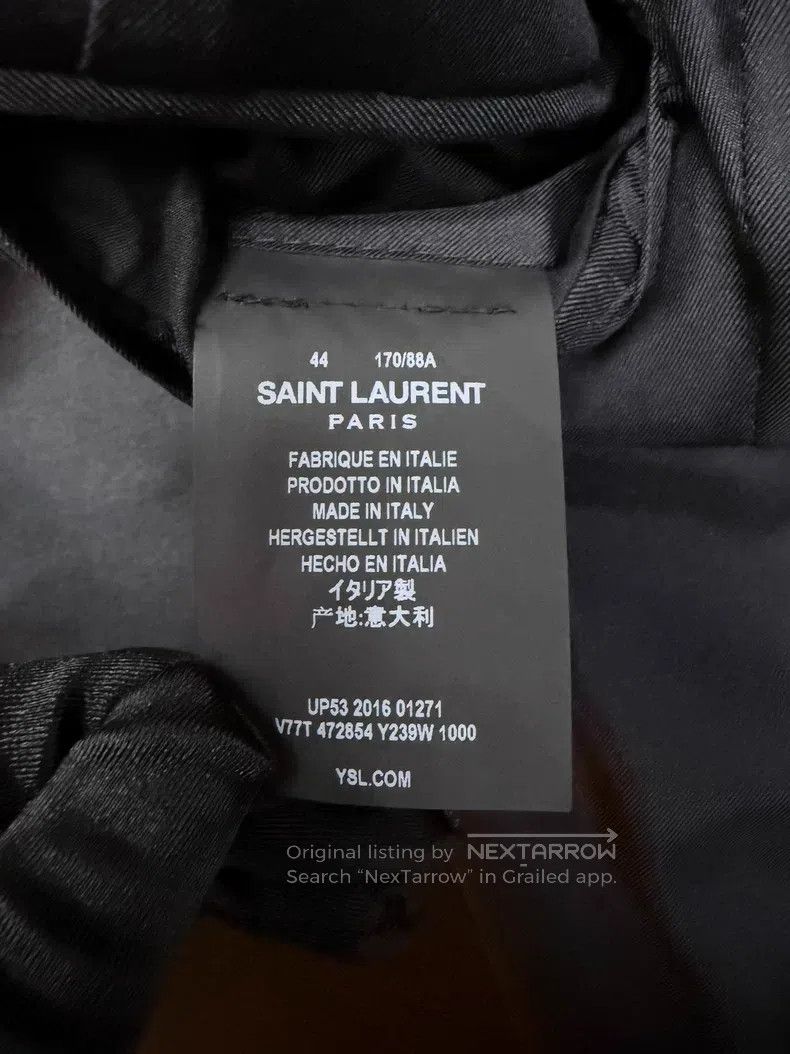 Saint Laurent Paris Saint Laurent Paris Satin Sword Collar Frayed Destroyed Sm Size US S / EU 44-46 / 1 - 4 Thumbnail