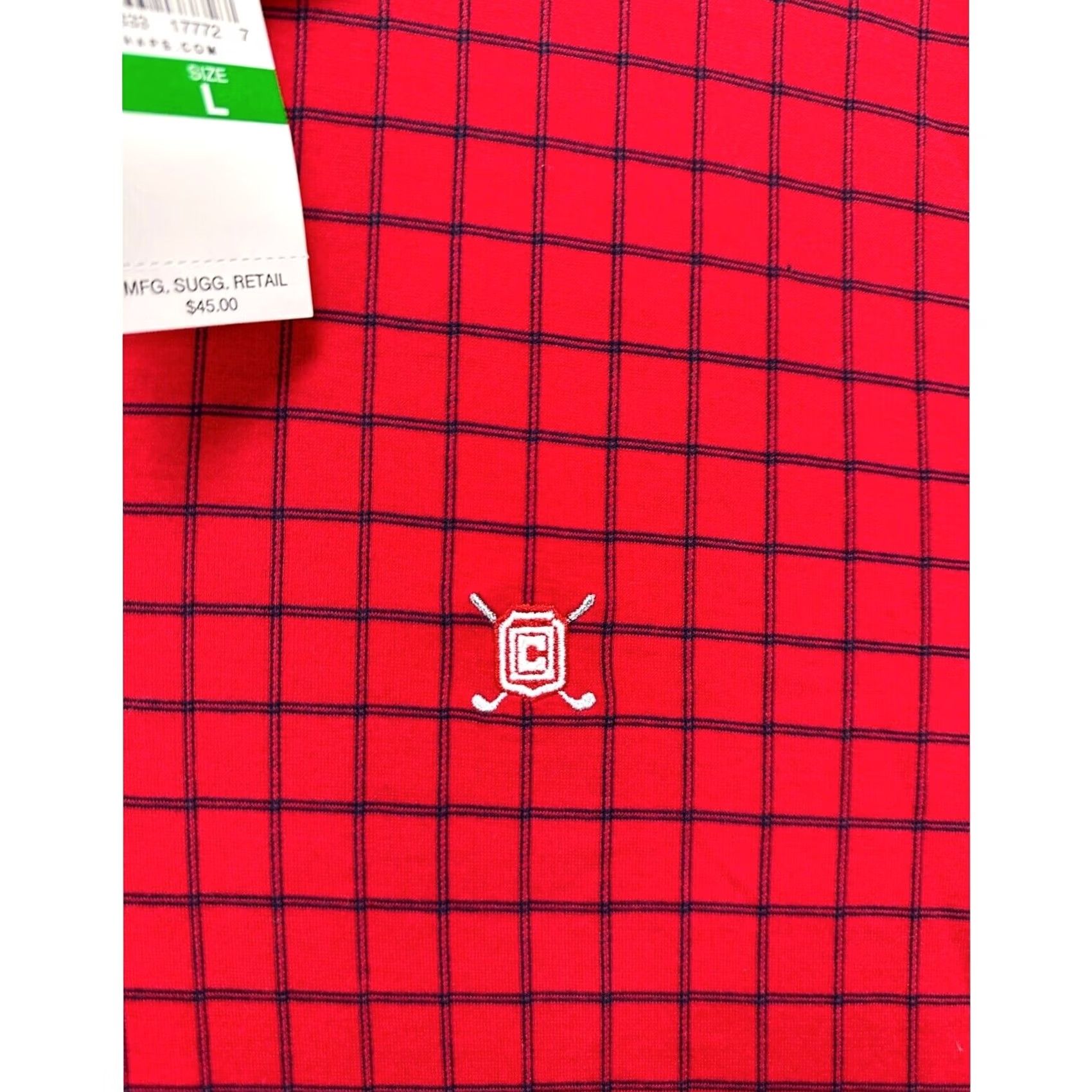 Chaps Chaps Golf Polo Shirt Mens Large Red Grid Check Mercerized Athletic Rugby NEW Size US L / EU 52-54 / 3 - 7 Thumbnail