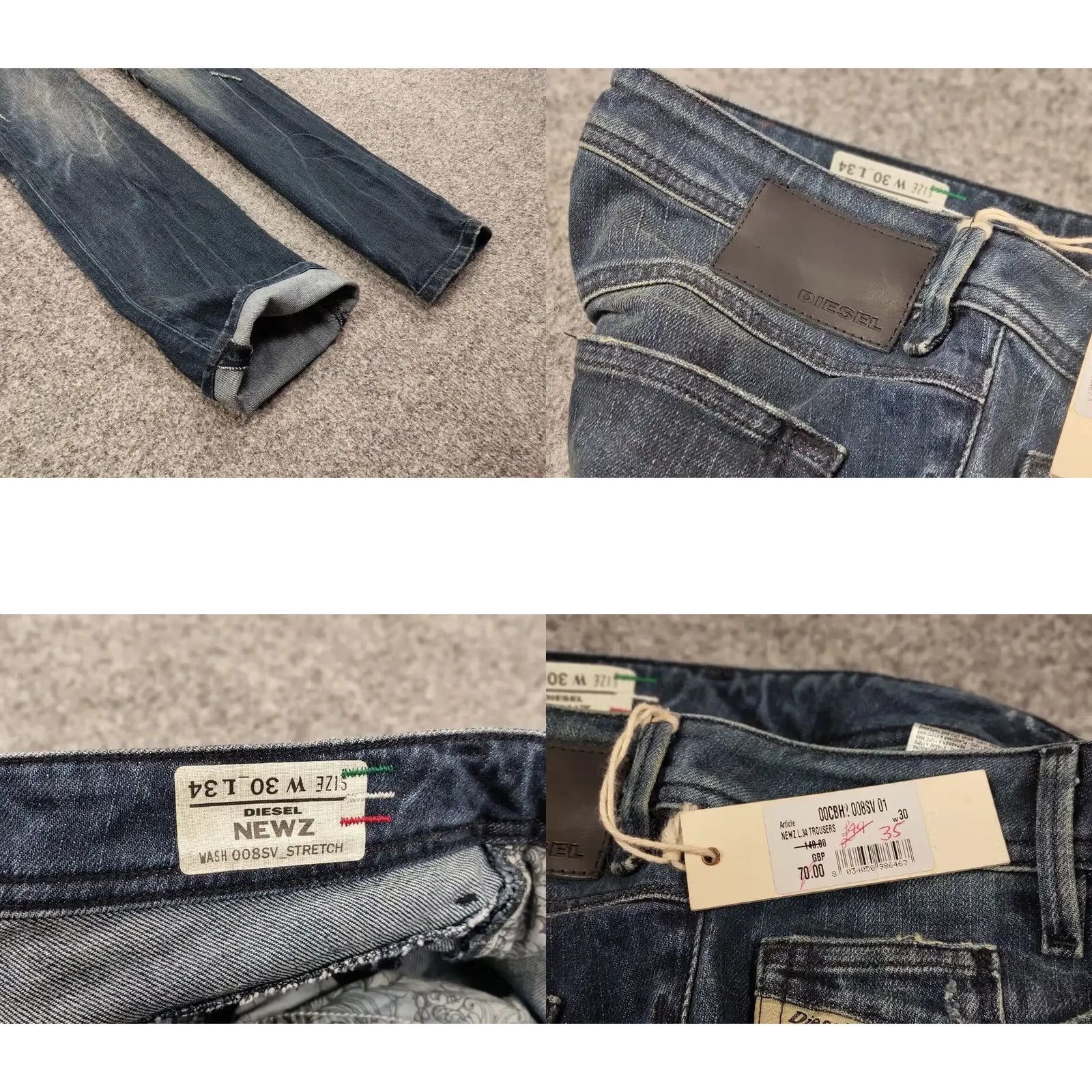 Diesel VINTAGE Diesel News Distressed Denim Jeans Men 5-Pocket Blue Cotton Jeans 30 Regular Fit Size US 30 / EU 46 - 9 Thumbnail