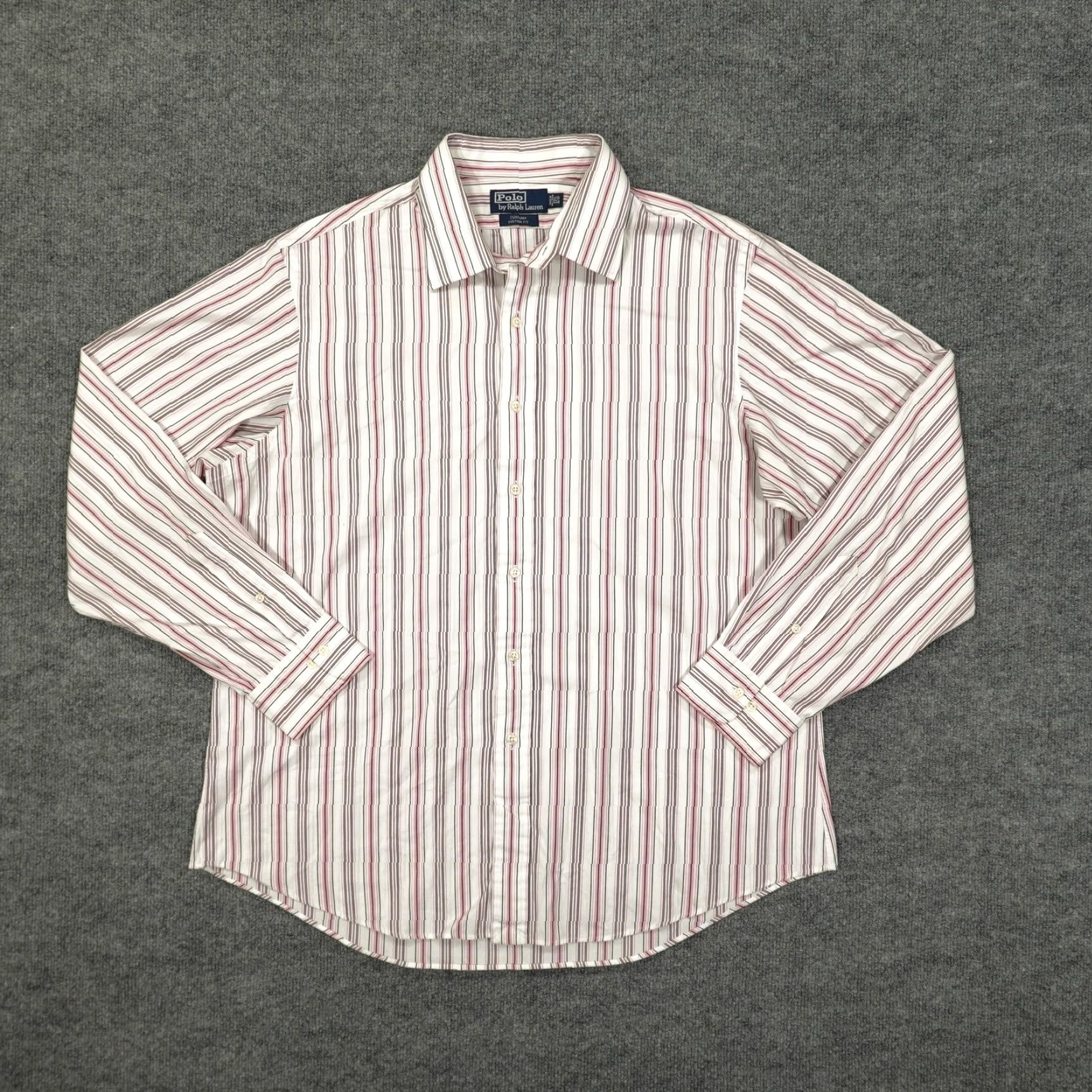 Polo Ralph Lauren Polo Ralph Lauren Button Down Shirt Mens 17.5 36/37 Pink White Striped Curham Shirt Mens Regular Medical? Size US XXL / EU 58 / 5 - 2 Thumbnail