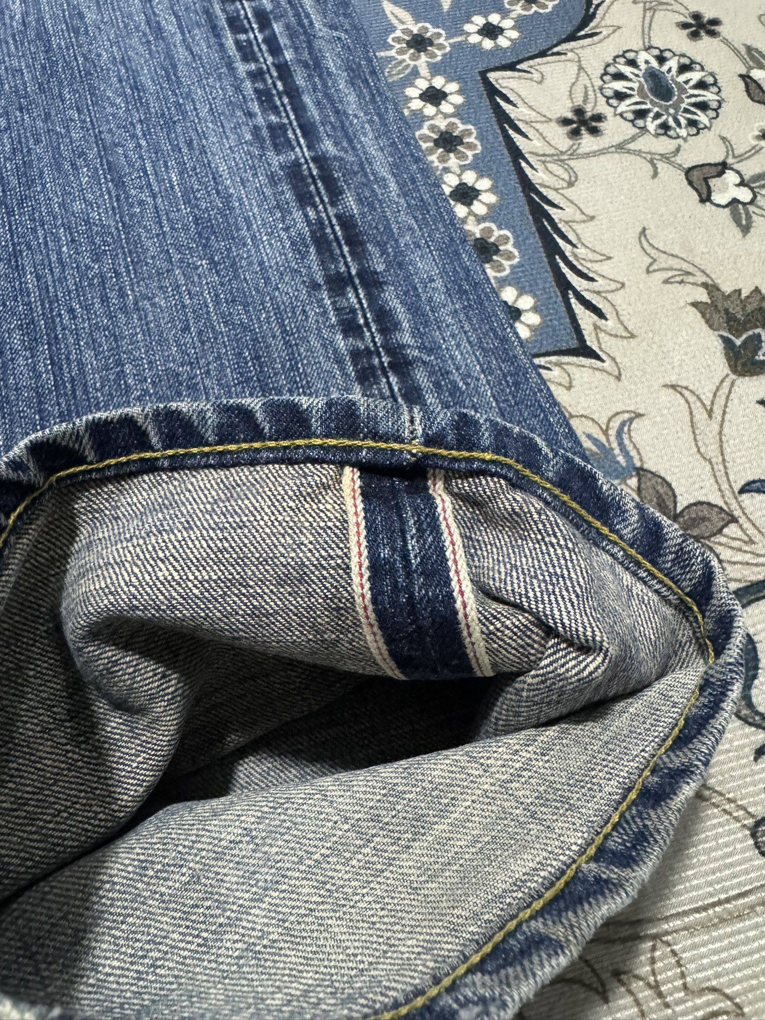 Japanese Brand × Justin Vintage Justin USA Selvadge Jeans Distress Ripped Jeans Size US 29 - 4 Thumbnail