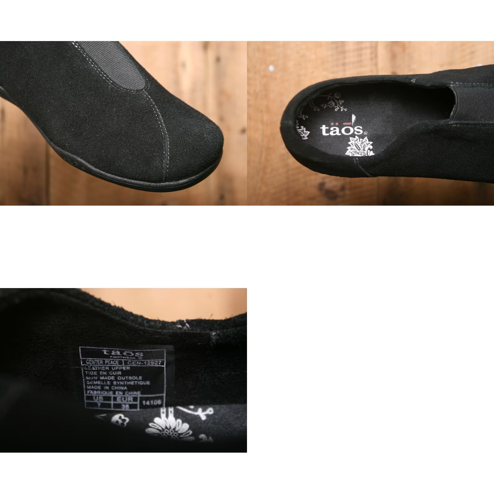 Taos TAOS Center Peace Black Suede Leather Slip-On Loafers Sz. 7M Womens Casual Flat Size US 8 / IT 38 - 8 Thumbnail