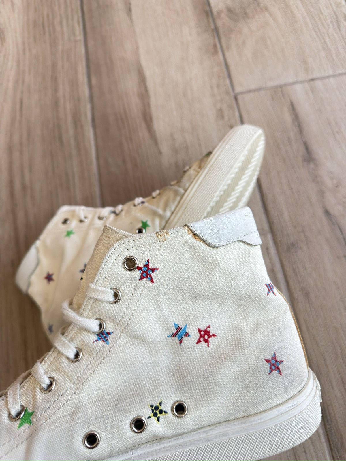 Saint Laurent Paris Solaris Fan Star Moon Plus Converse High-Top Sneaker Size US 11 / EU 44 - 9 Thumbnail