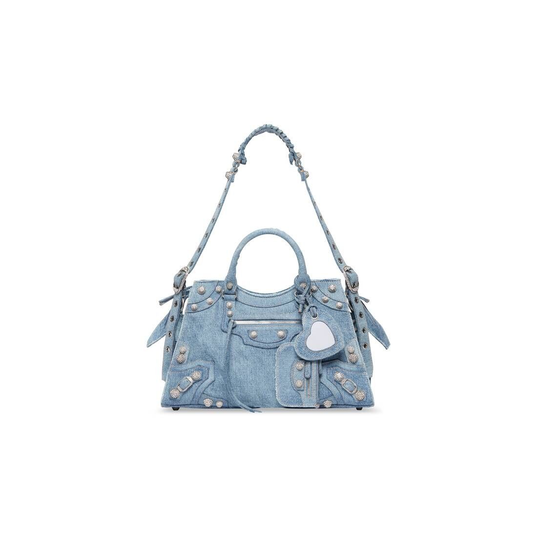 Balenciaga o1mt1gz0125 Size: OS / Neo Cagole City Handbag Denim Blue Size ONE SIZE - 1 Thumbnail