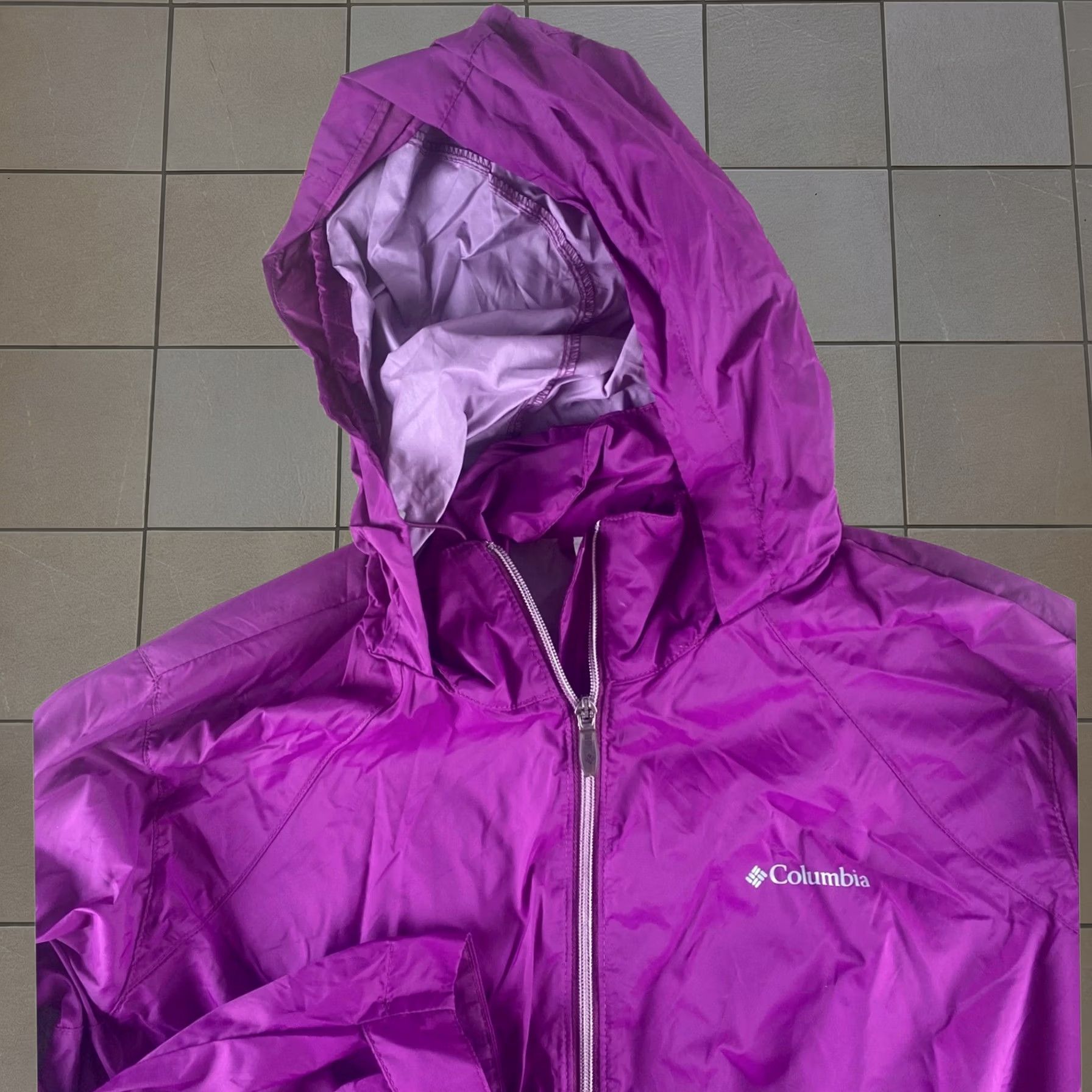 Columbia Mens 2x Purple Windbreaker Hooded Full Zip Jacket Ww0127 1771963, Men's (Size Xxl)