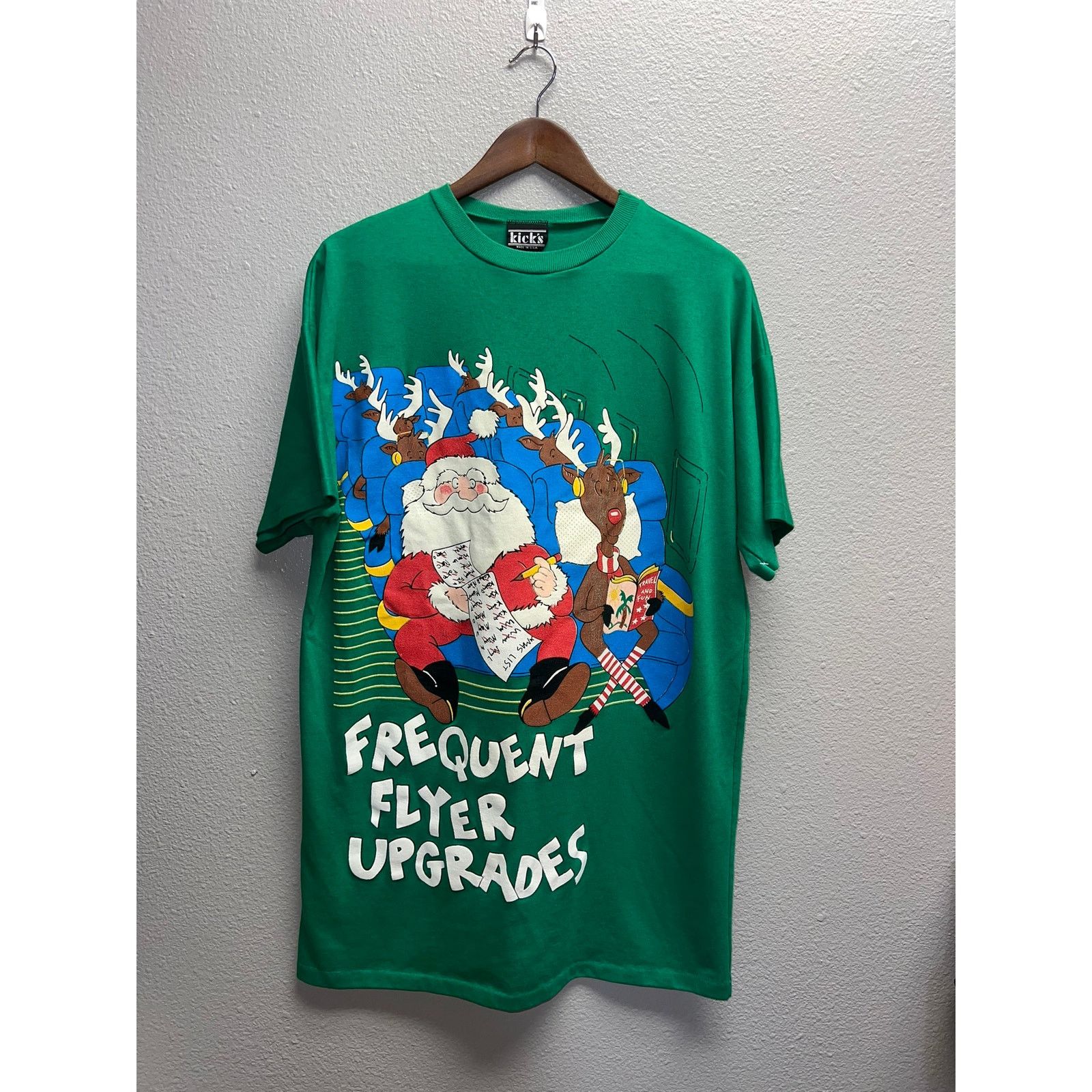 Vintage Vintage Santa Shirt Frequent Flyer Upgrades Winter Joke XL Size US XL / EU 56 / 4 - 1 Thumbnail