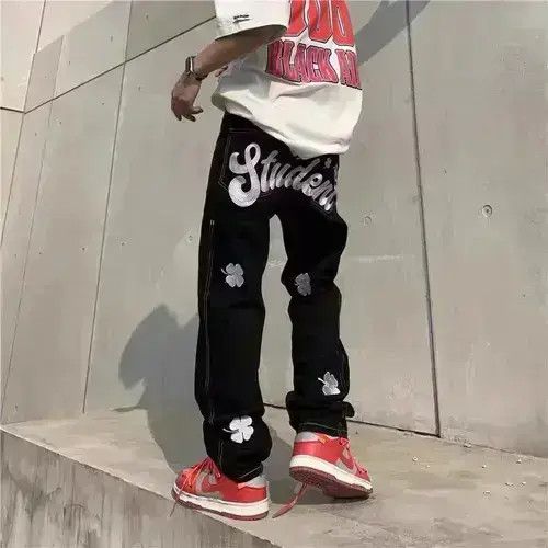 Japanese Brand High street vintage embroidered hip-hop baggy jeans Size US 32 / EU 48 - 1 Thumbnail