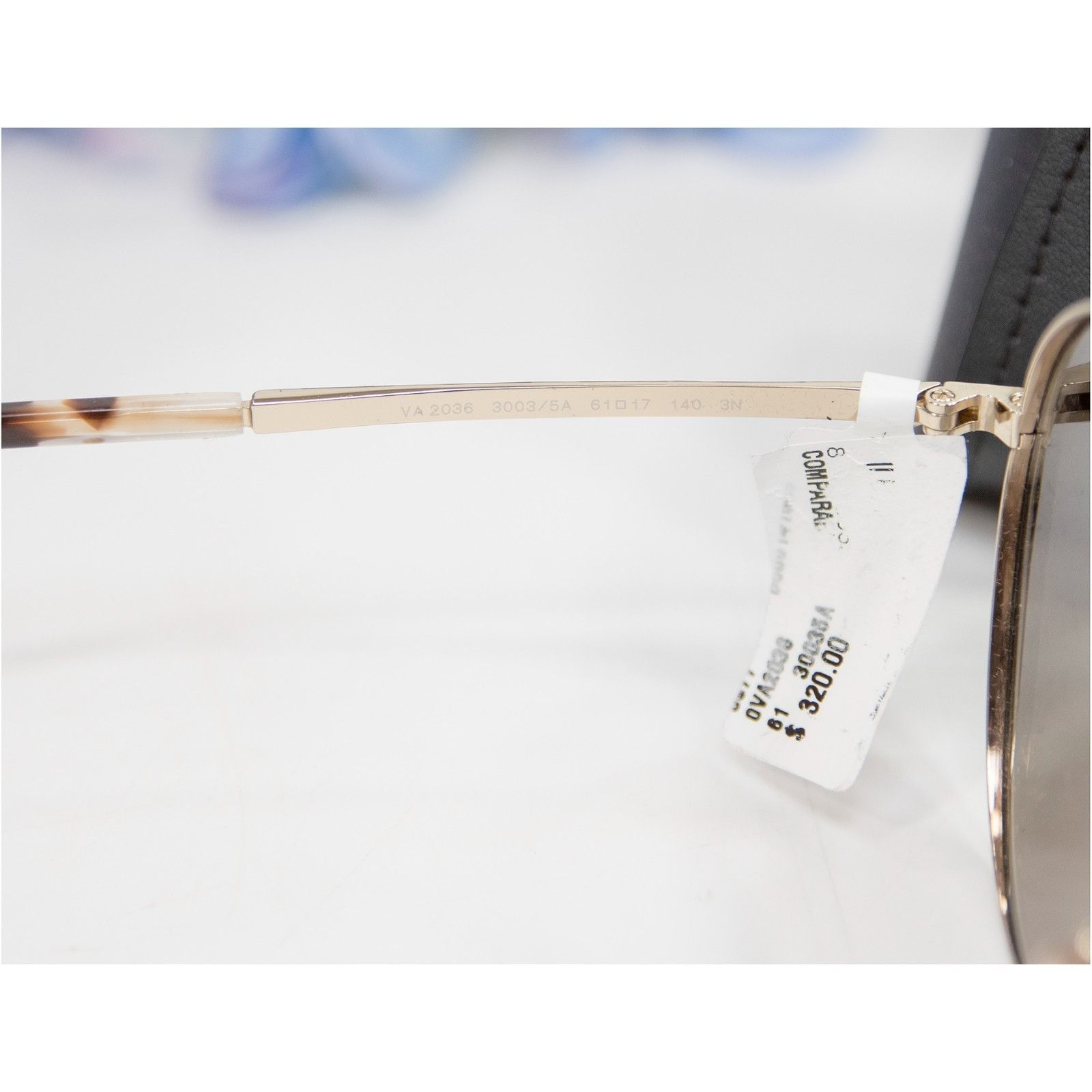 Valentino Valentino VA2036 Gold Tortoise Logo Aviator Metal Sunglasses Size ONE SIZE - 9 Thumbnail