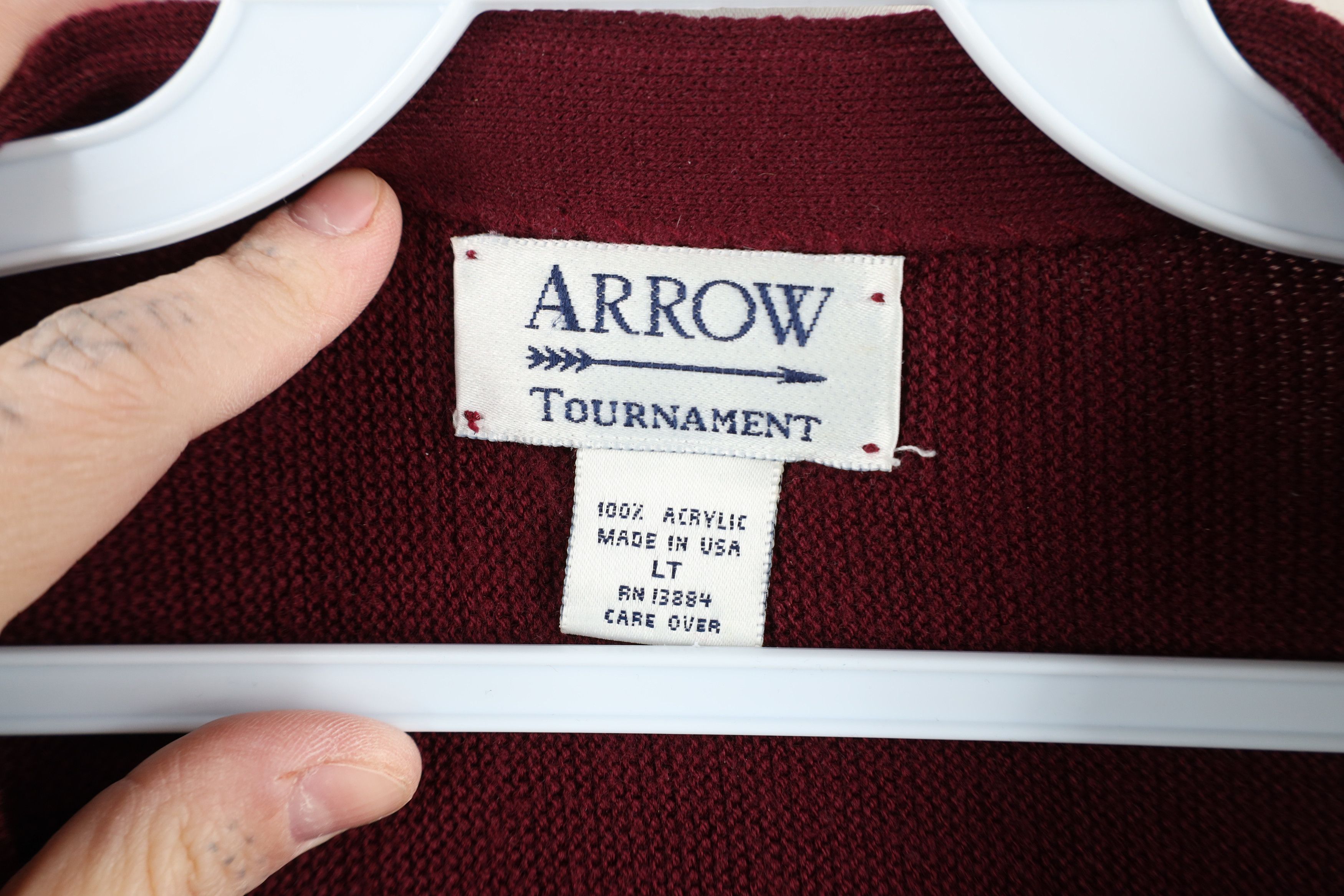 Vintage Vintage 90s Streetwear Knit Cardigan Sweater Maroon USA Size US L / EU 52-54 / 3 - 8 Thumbnail