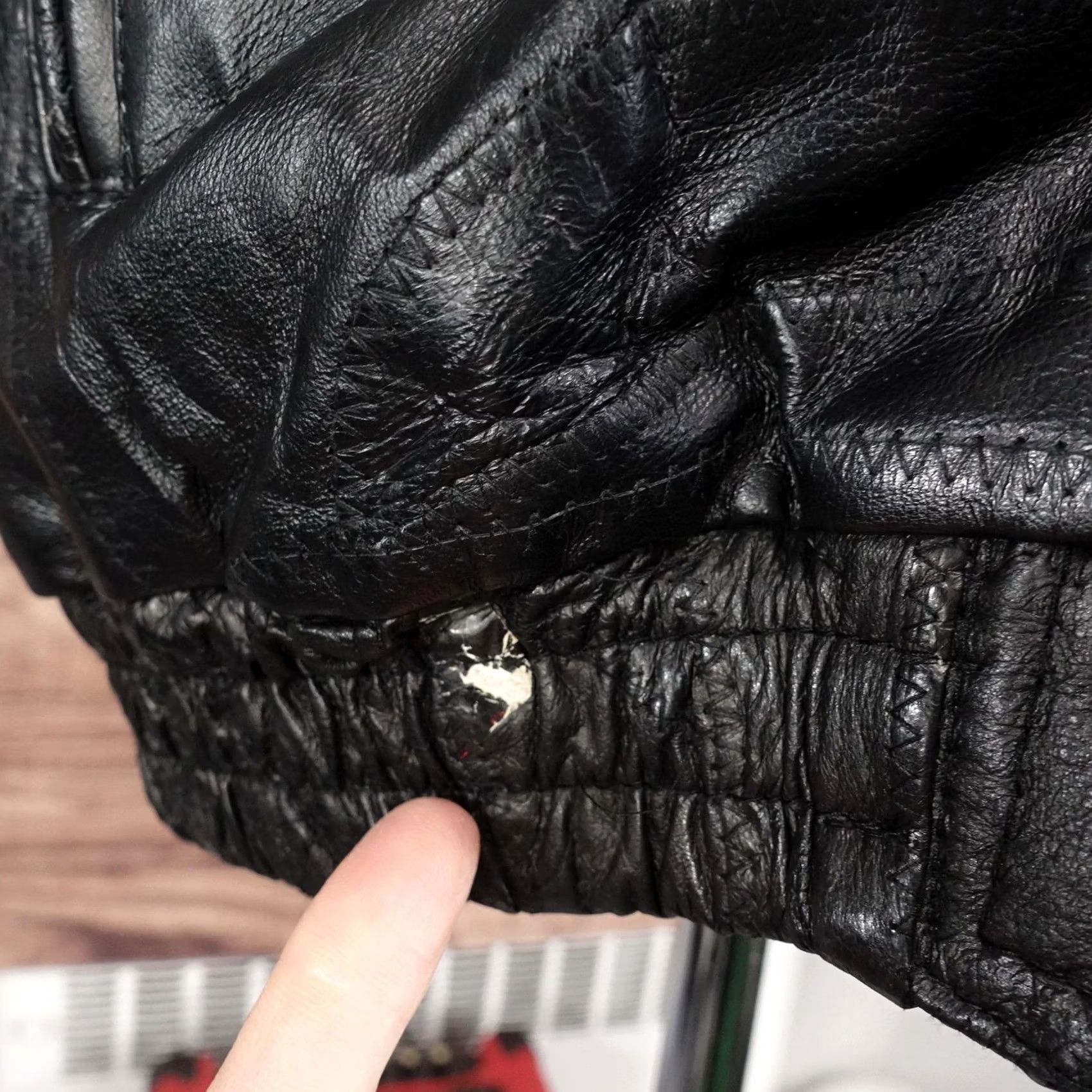 Vintage Firenze Leather Jacket Mens Large Black Patchwork Bomber Zip Front Jacket Size US L / EU 52-54 / 3 - 5 Thumbnail