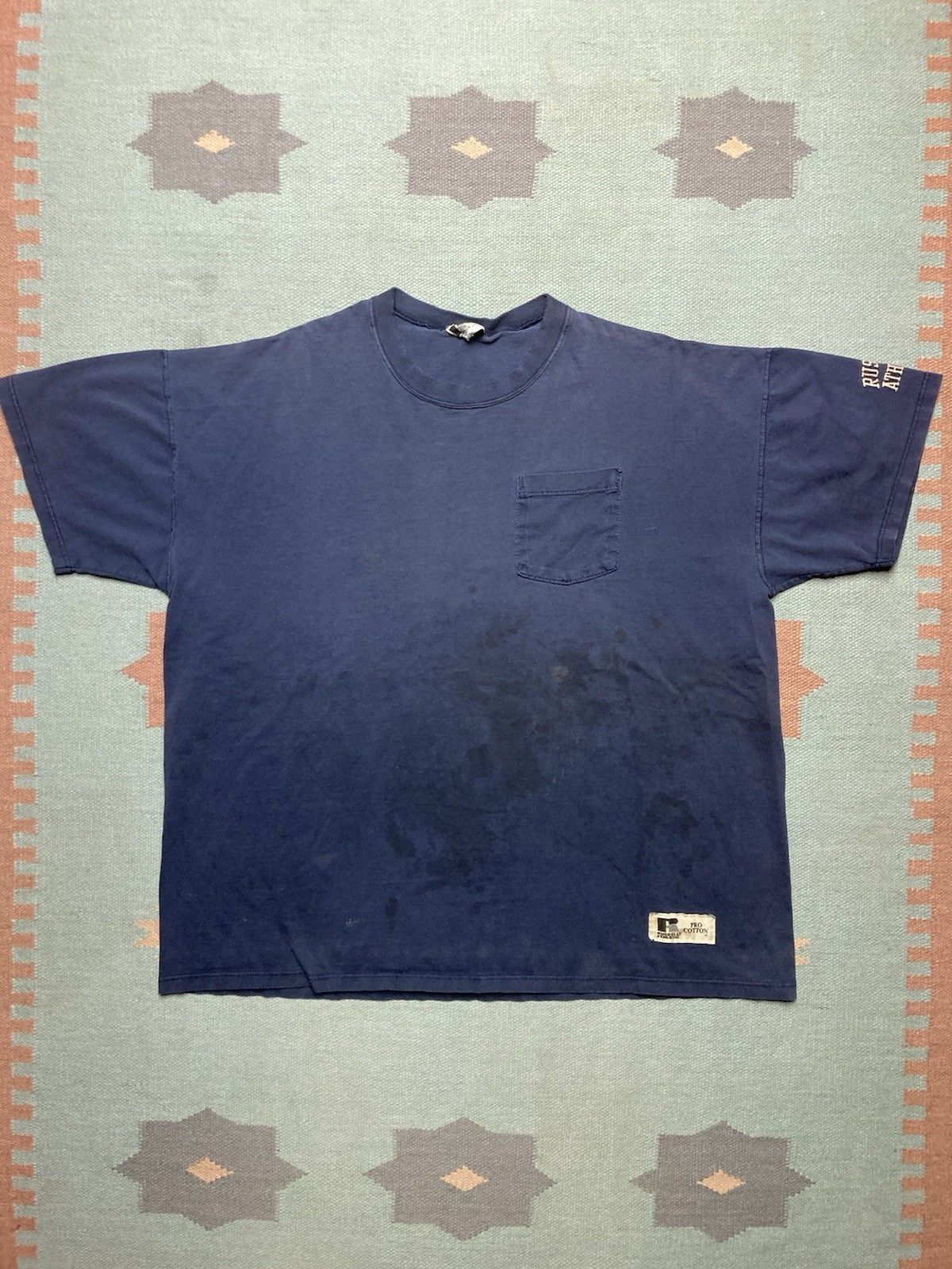 Russell Athletic × Vintage Russell athletic pocket t shirt blank grunge cotton boxy XL Size US XL / EU 56 / 4 - 1 Thumbnail