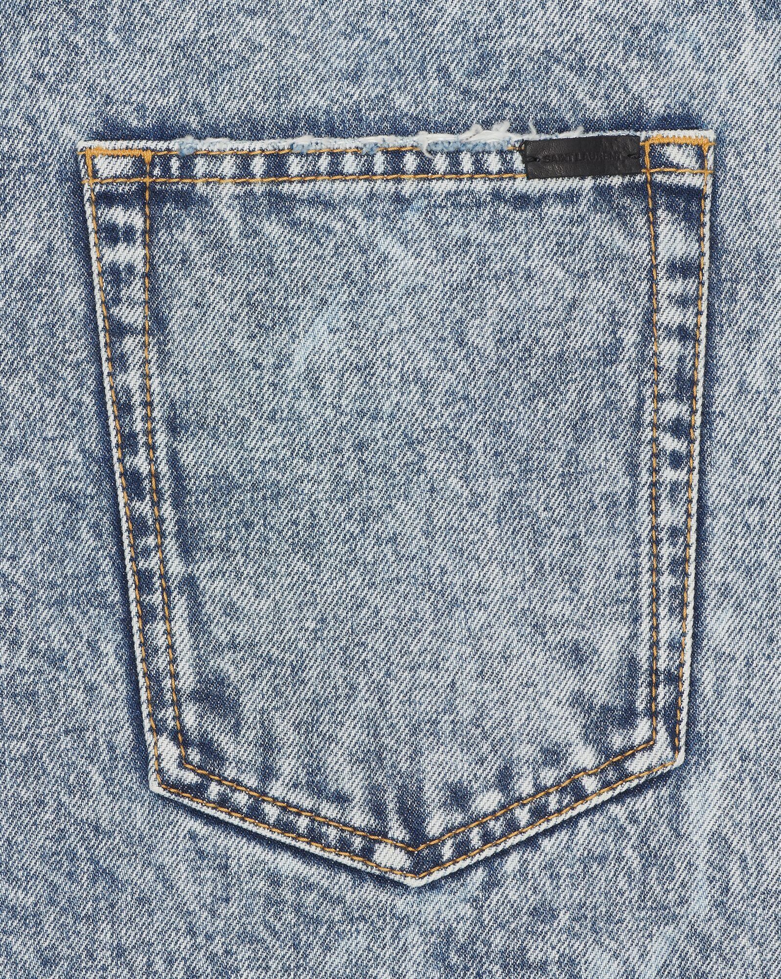 Saint Laurent Paris o1bcso1str1124 Etienne Pants In Heavy Marble in Blue Size US 34 / EU 50 - 3 Thumbnail