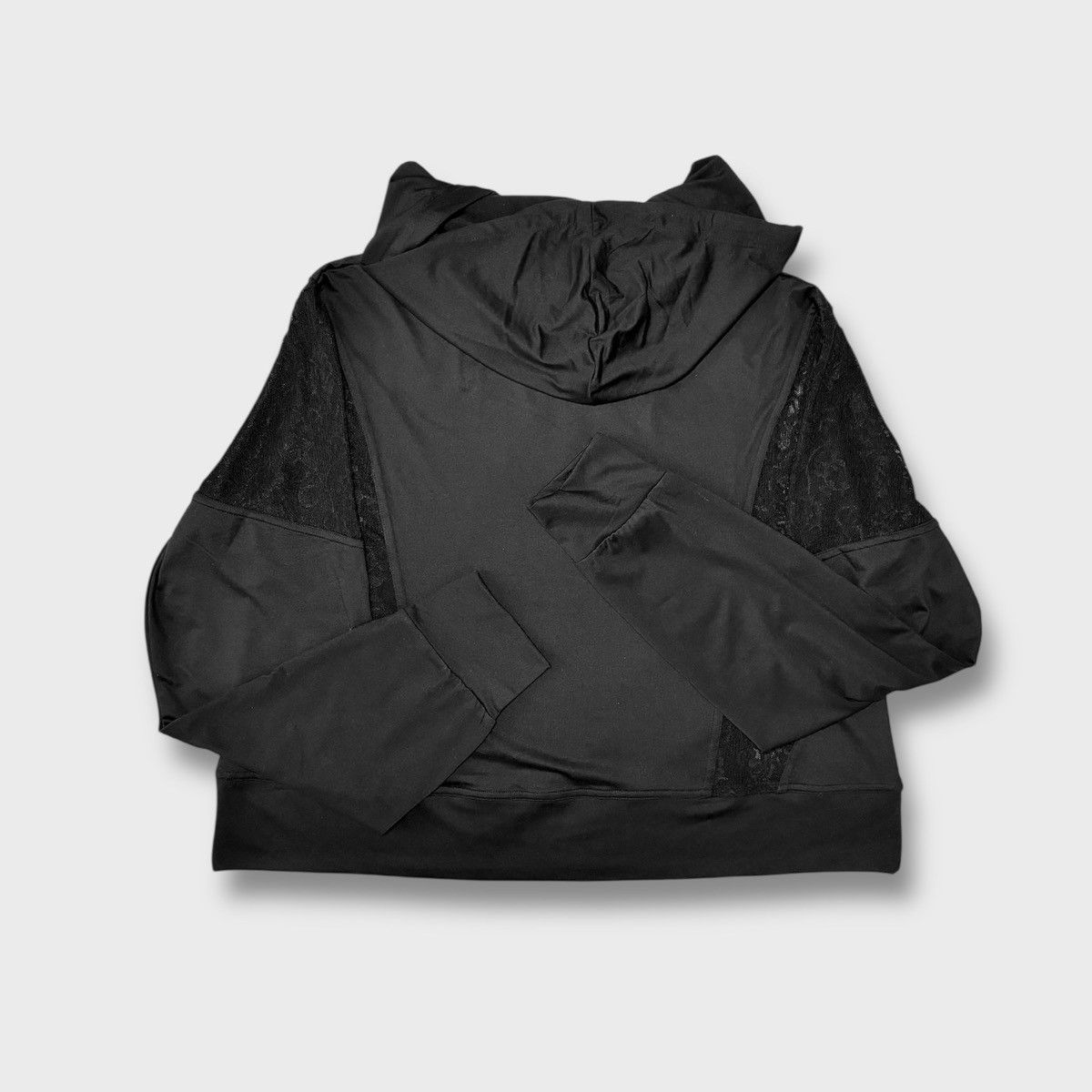 Other Gottex Women’s Black Lace Trim Cropped Hoodie Sz M Size M / US 6-8 / IT 42-44 - 6 Thumbnail