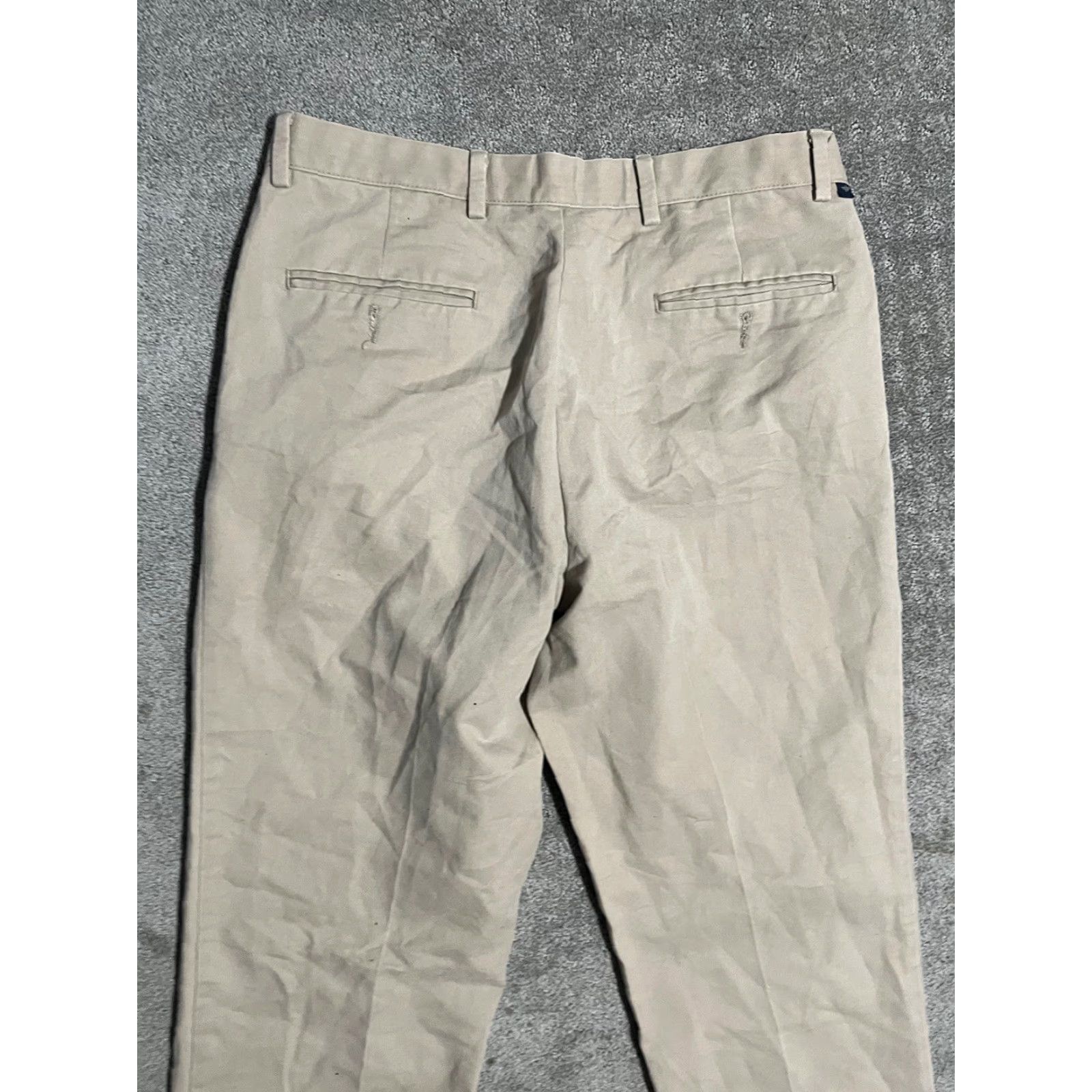 Dockers Dockers Men’s 33x30 Beige Pleated Individual Fit Dress Pants Stain Defender Mens Size US 33 - 2 Thumbnail