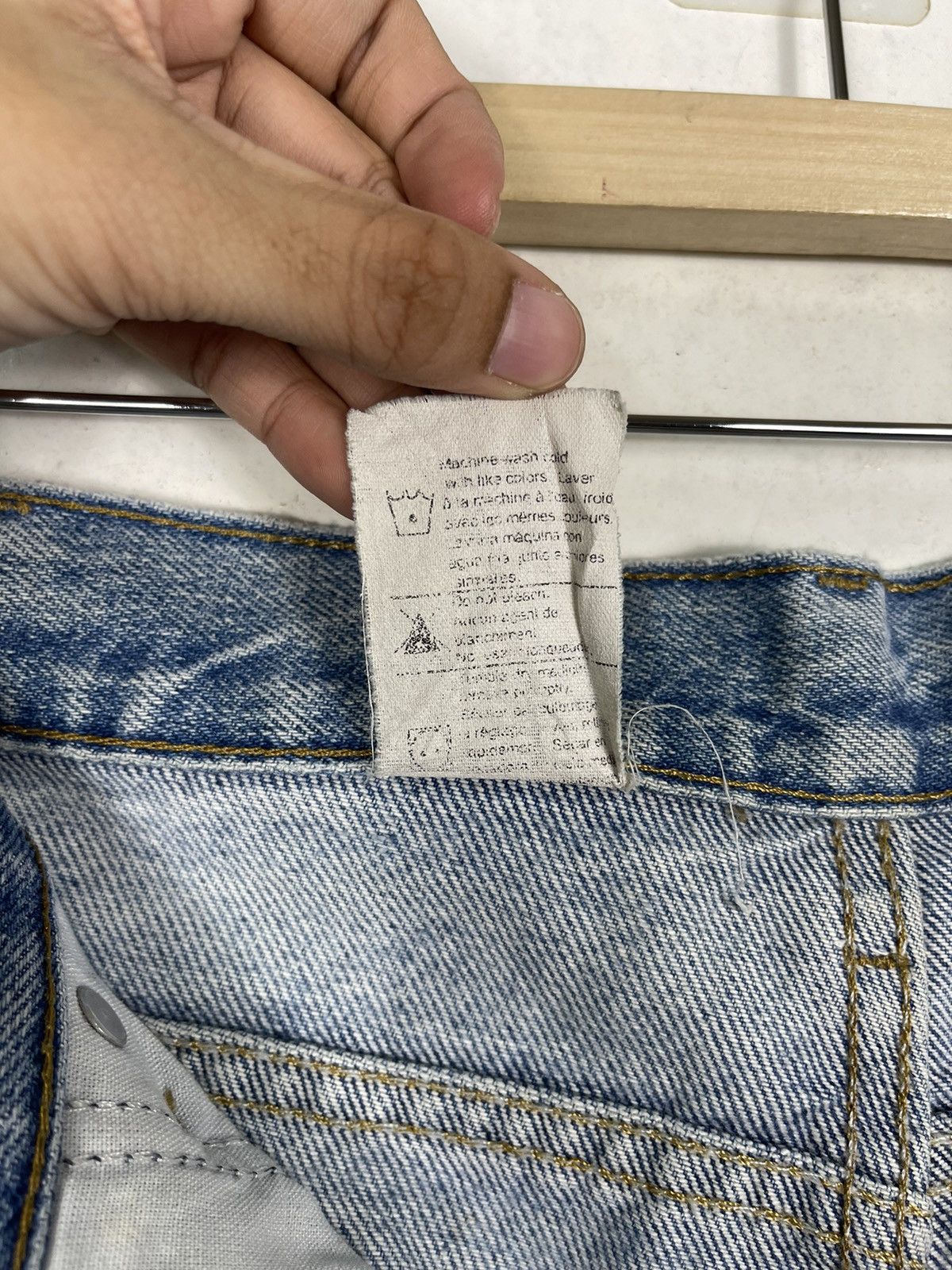 Carhartt Vintage 90s Carhatt Light Blue Ripped Denim Jeans Size US 37 - 17 Thumbnail