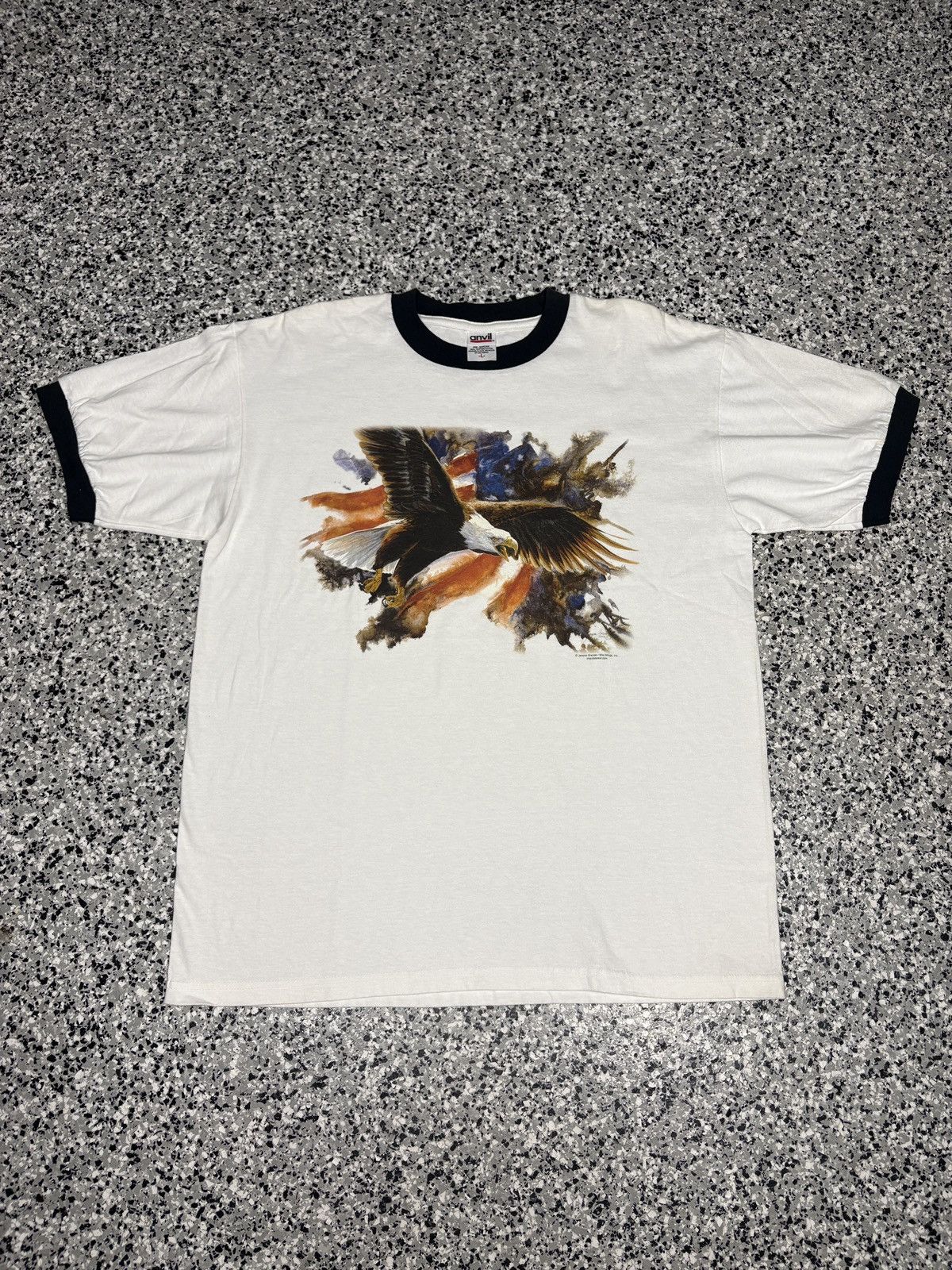 Anvil Vintage 1990s Anvil American Bald Eagle T-Shirt Size L 0787 Size US L / EU 52-54 / 3 - 1 Thumbnail