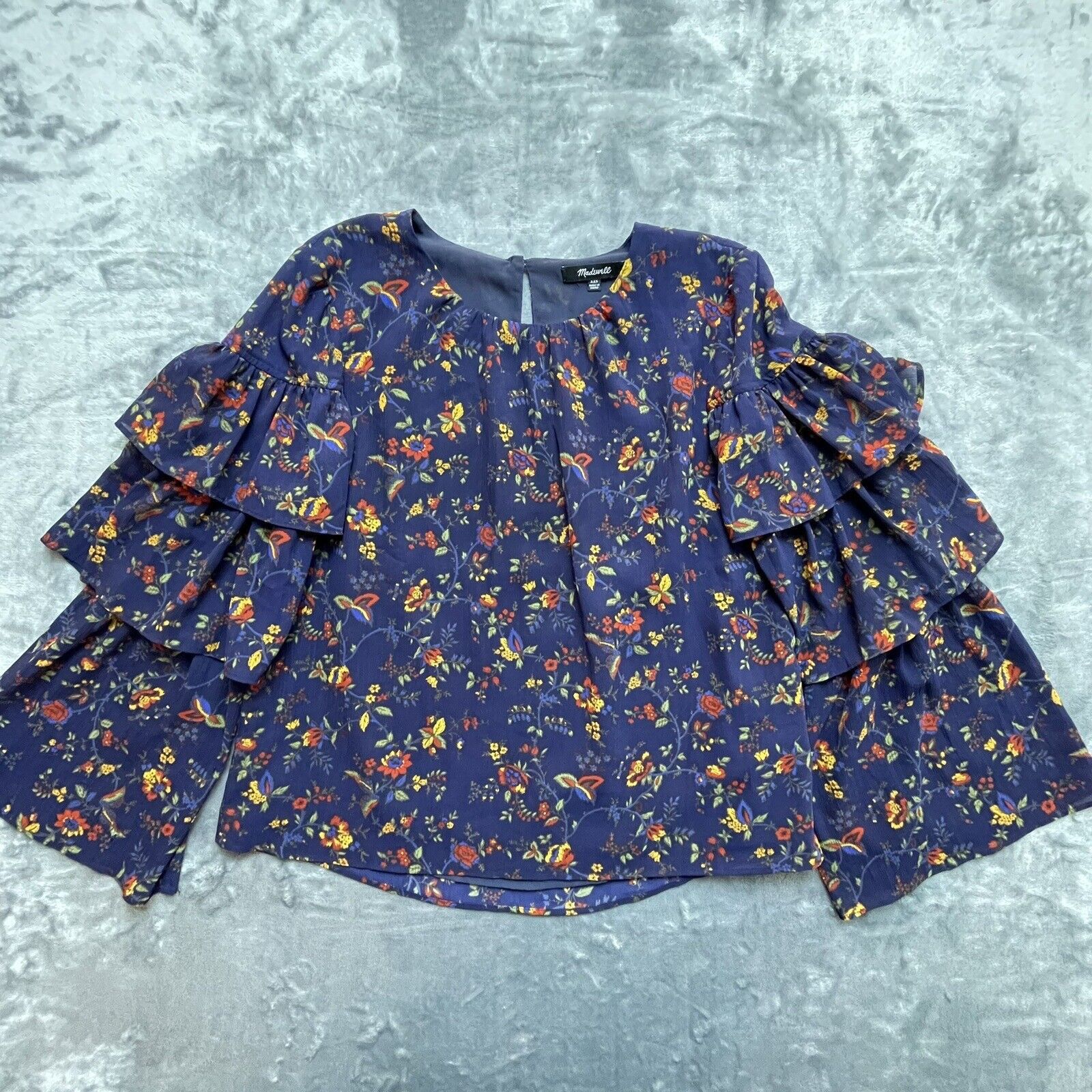 Madewell Madewell Shirt Womens XXS Blue Ruffles Boho Hippie Cottage Size XXS / US 00 / IT 34 - 1 Thumbnail