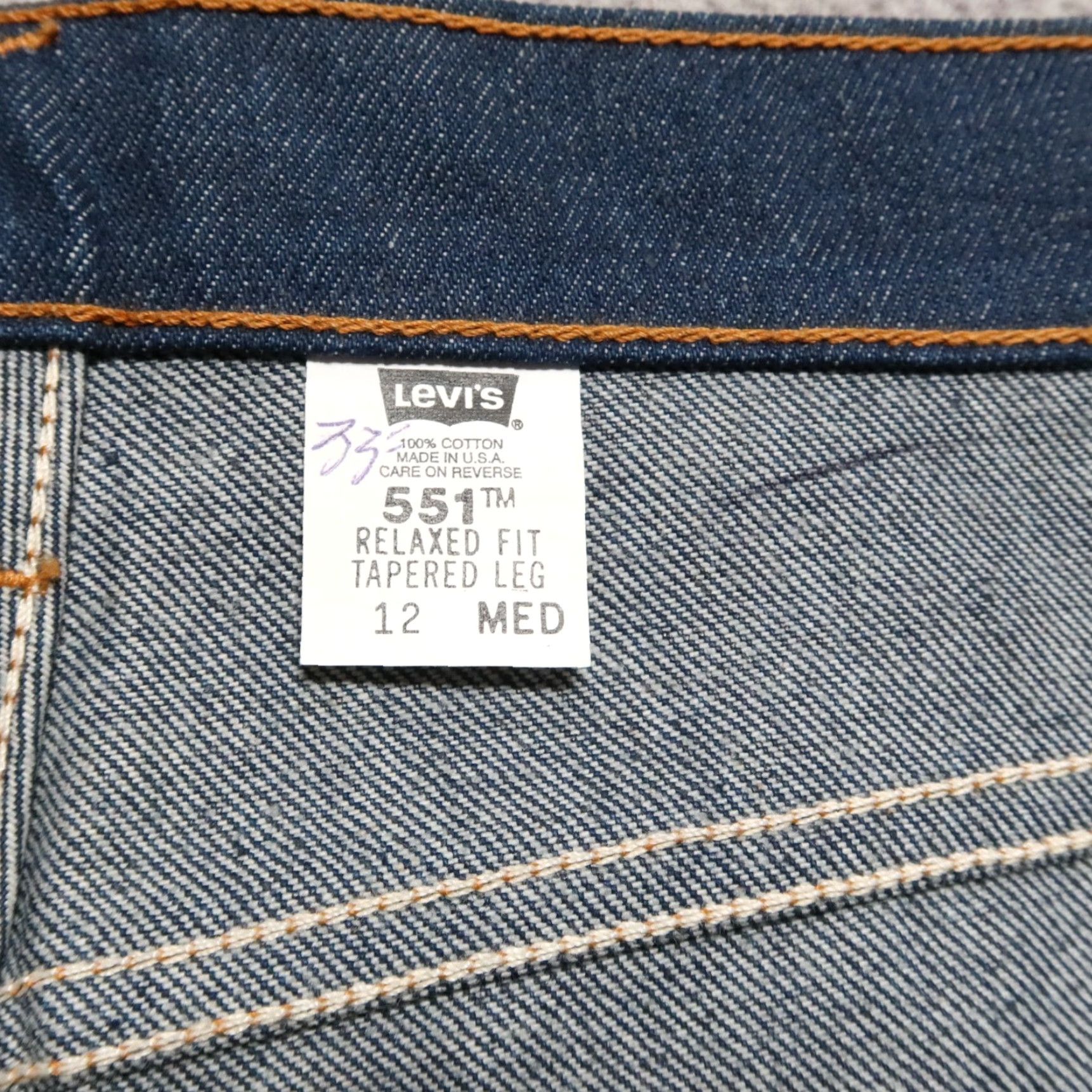 Levi's VINTAGE Levi's 551 Denim Jeans Dark Wash Jeans Women Size 12 Med 90s Made in USA Size 34" / US 12 / IT 48 - 5 Thumbnail