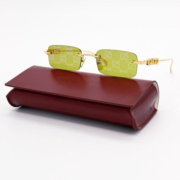Gucci NEW GUCCI GG1808S 002 SUNGLASSES GOLD UNISEX SUNGLASSES Size ONE SIZE - 3 Thumbnail