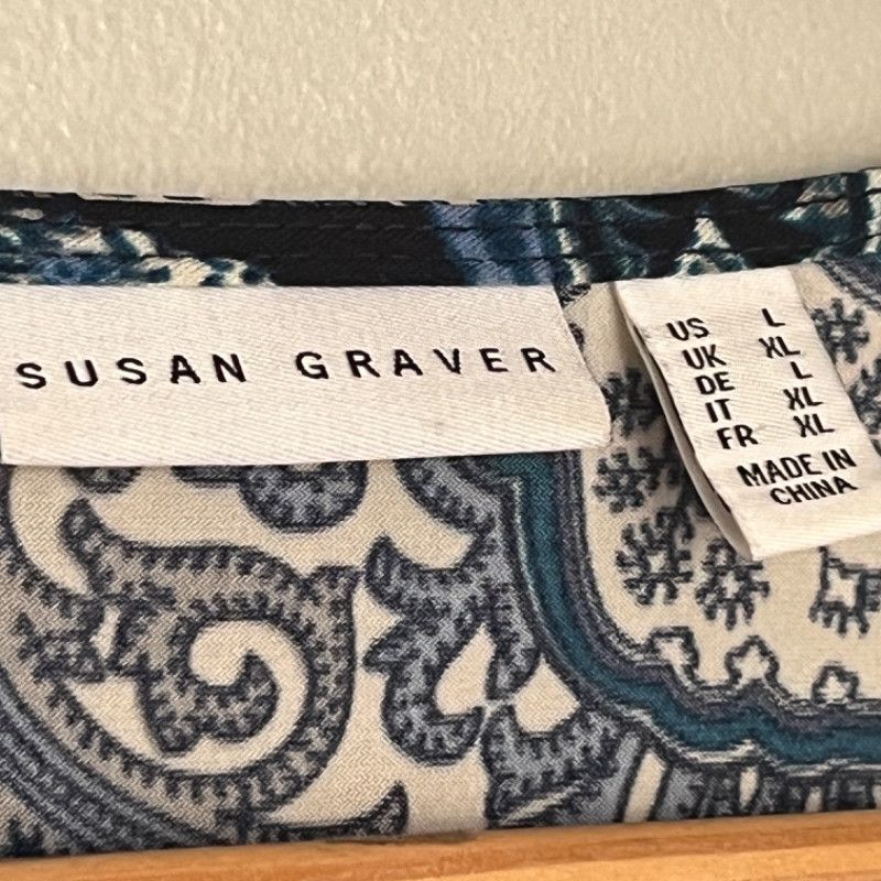 Designer Susan Graver Blue Paisley Tunic XL Size XXL / US 16-18 / IT 52-54 - 3 Thumbnail
