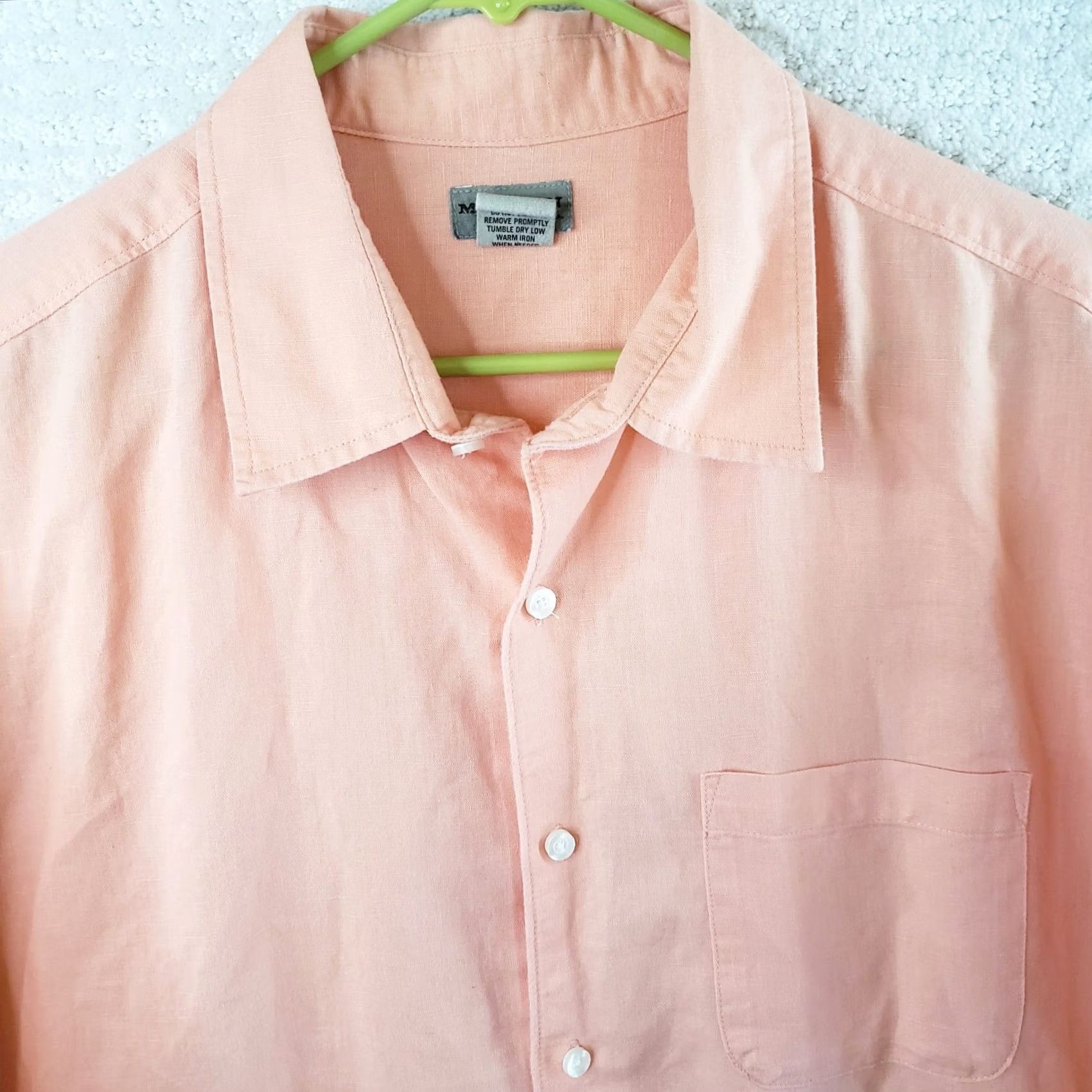 Madison Madison Clothing Co. Mens Shirt XL Coral Short Sleeve Button Down Linen Cotton Casual Size US XL / EU 56 / 4 - 3 Thumbnail