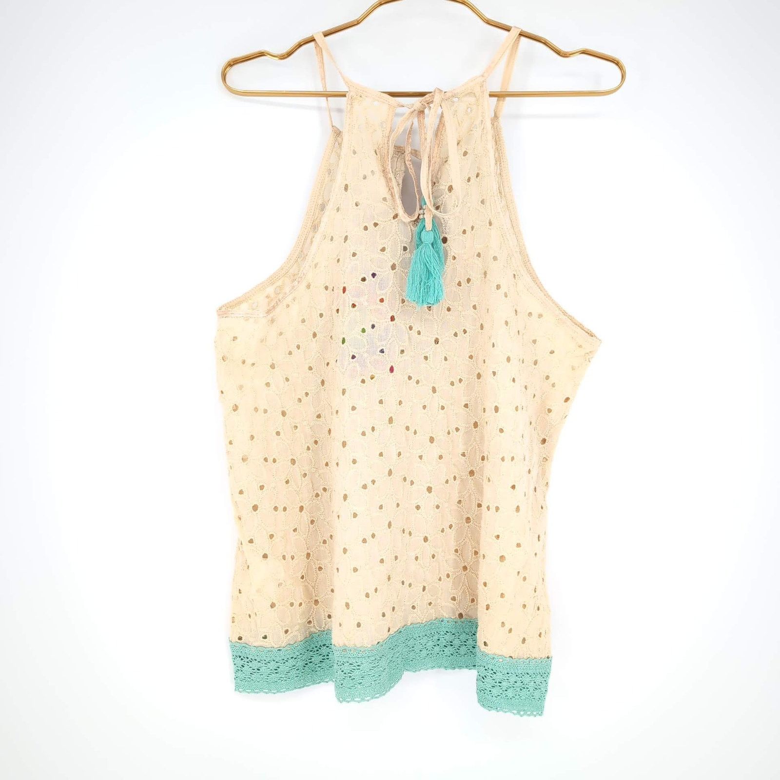 Other Gypsy Queen Paris Collection Eyelet Halter NWT Top Size M/L Size M / US 6-8 / IT 42-44 - 3 Thumbnail