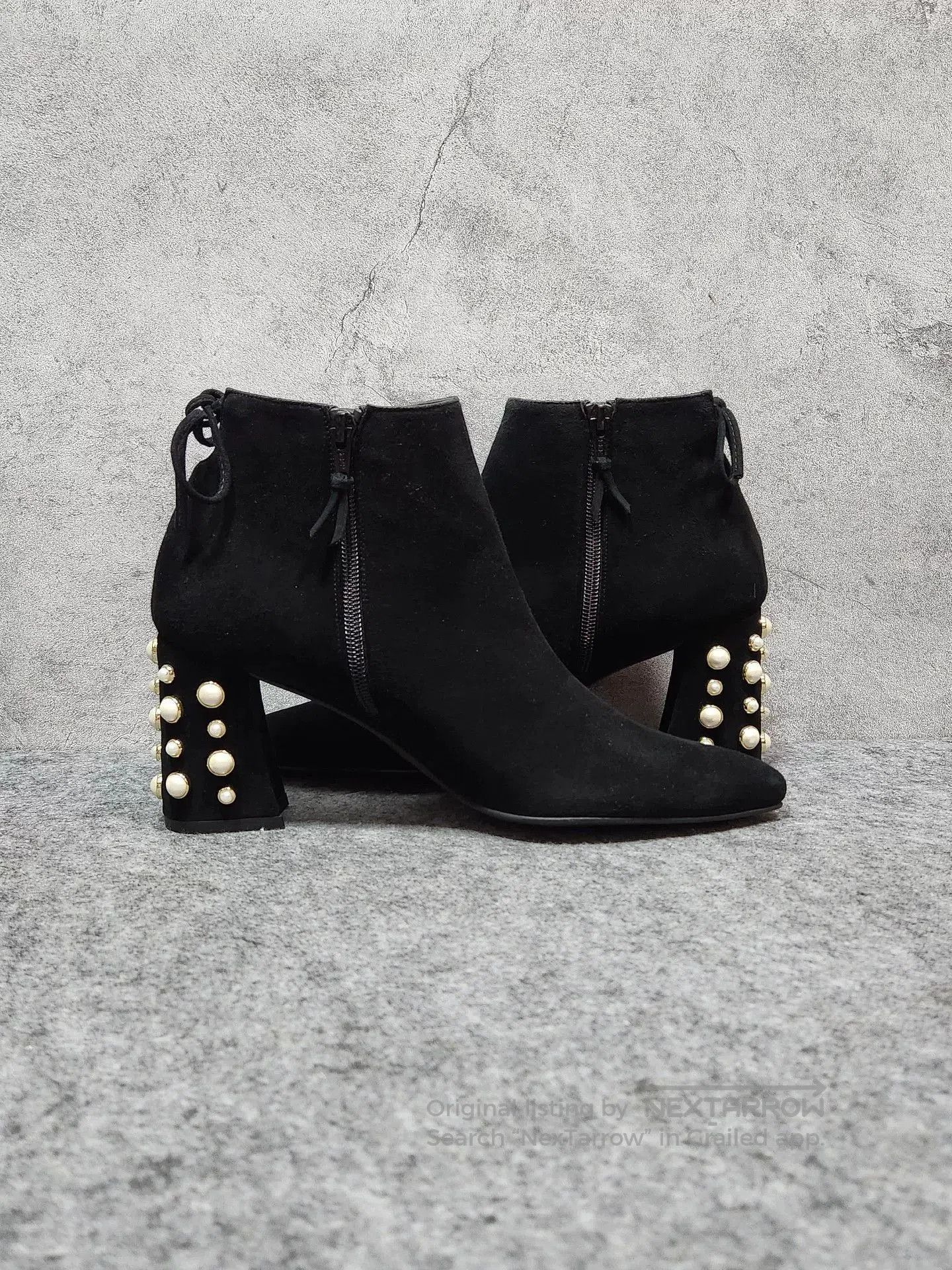 Stuart Weitzman Stuart Weitzman Black Suede Short Boots. Size US 8.5 / IT 38.5 - 5 Thumbnail