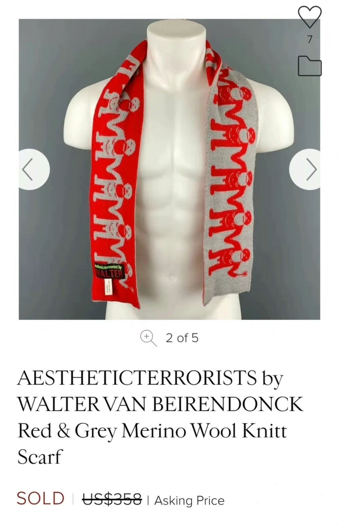 Walter Van Beirendonck aestheticterrorists by WALTER 02ss scarf Size ONE SIZE - 2 Thumbnail