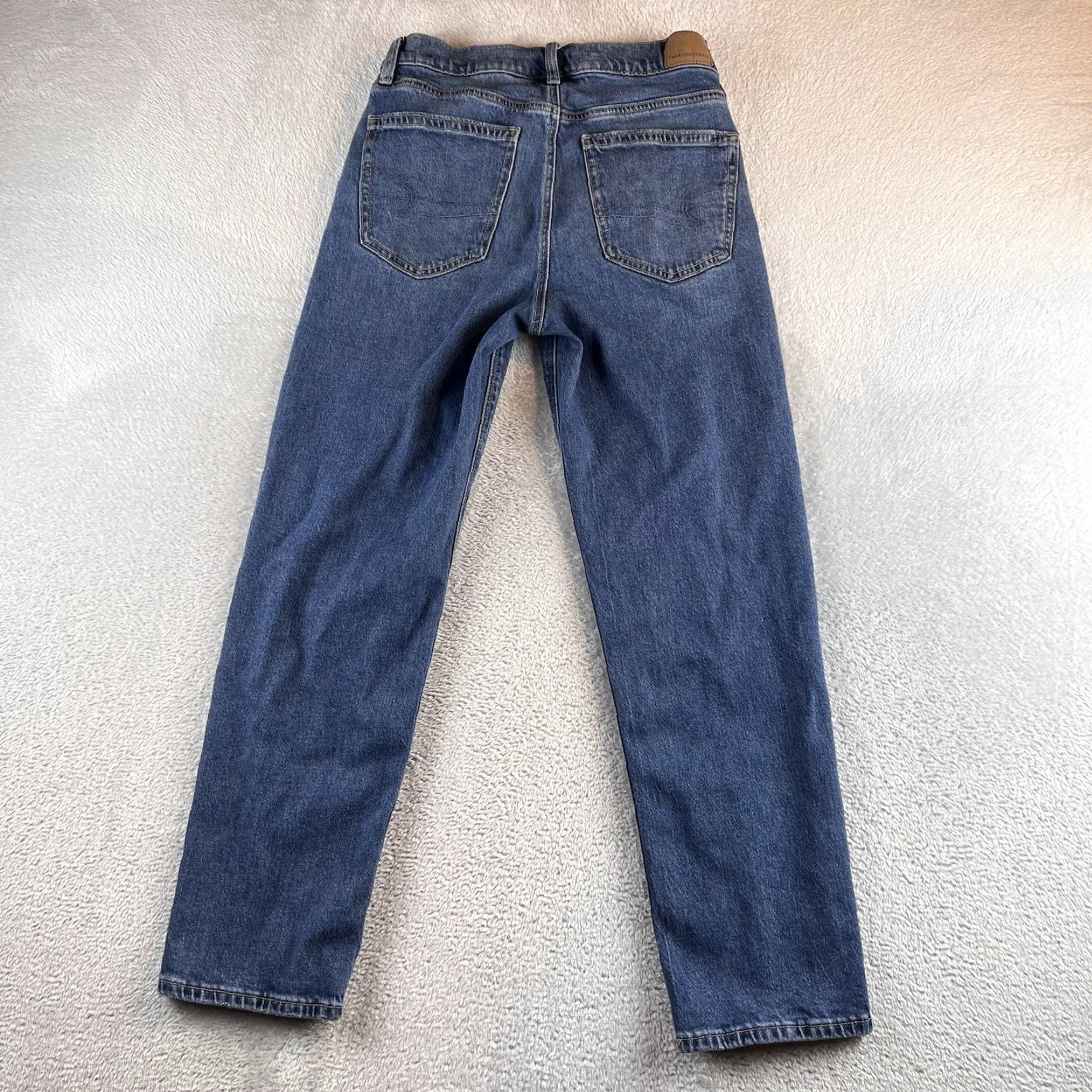 Vintage American Eagle Jeans Womens 4 Regular Light Blue 5-Pocket Zip Super High Rise Ankle Straight Preppy Denim 26x27 Regular Rise Plain No N/A Size 27" / US 4 / IT 40 - 2 Thumbnail