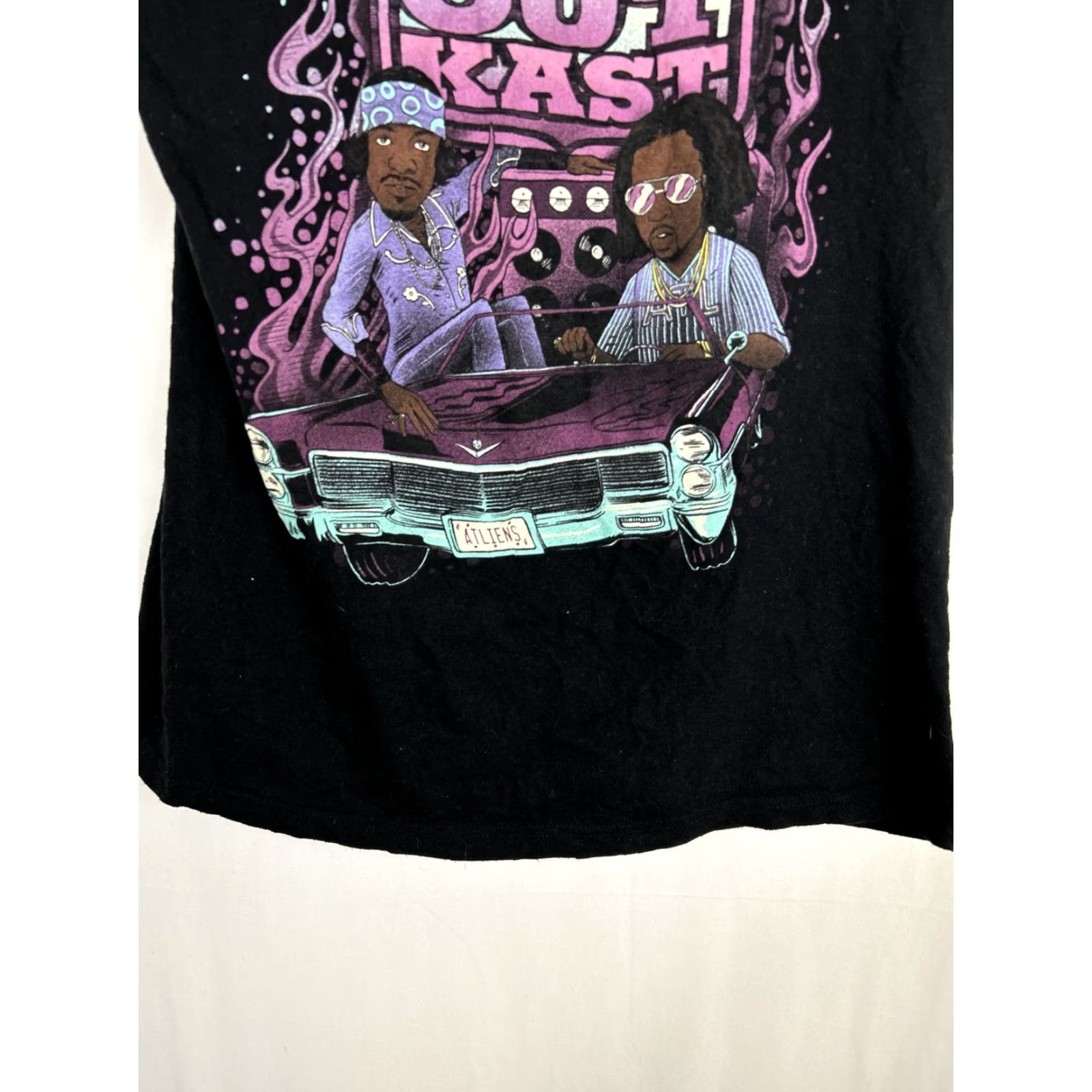 Vintage Outkast Womens L Graphic Atliens Black T-Shirt Size L / US 10 / IT 46 - 6 Thumbnail
