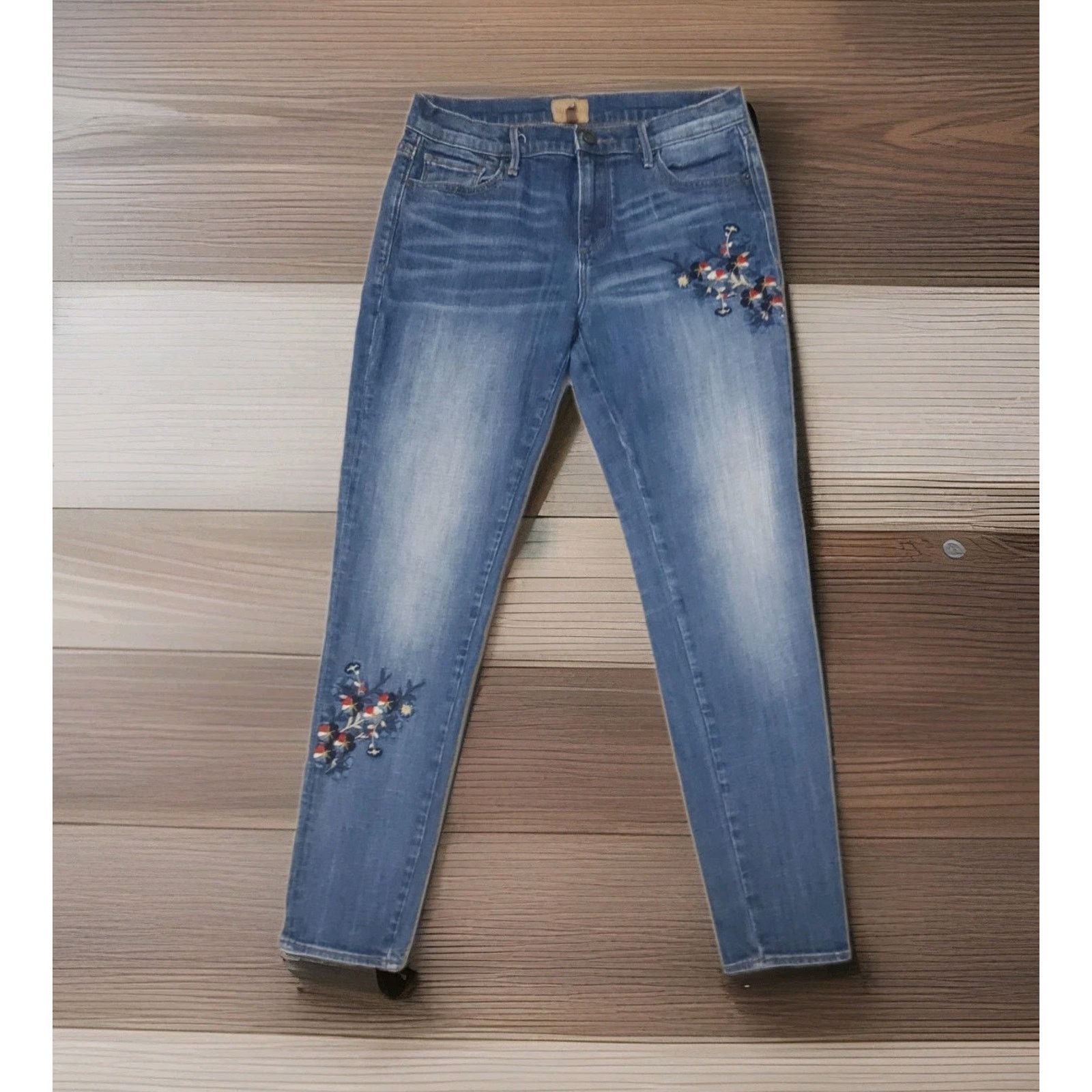 Other Driftwood Beau embroidered floral distressed skinny jeans 26 Size 26" / US 2 / IT 38 - 1 Thumbnail