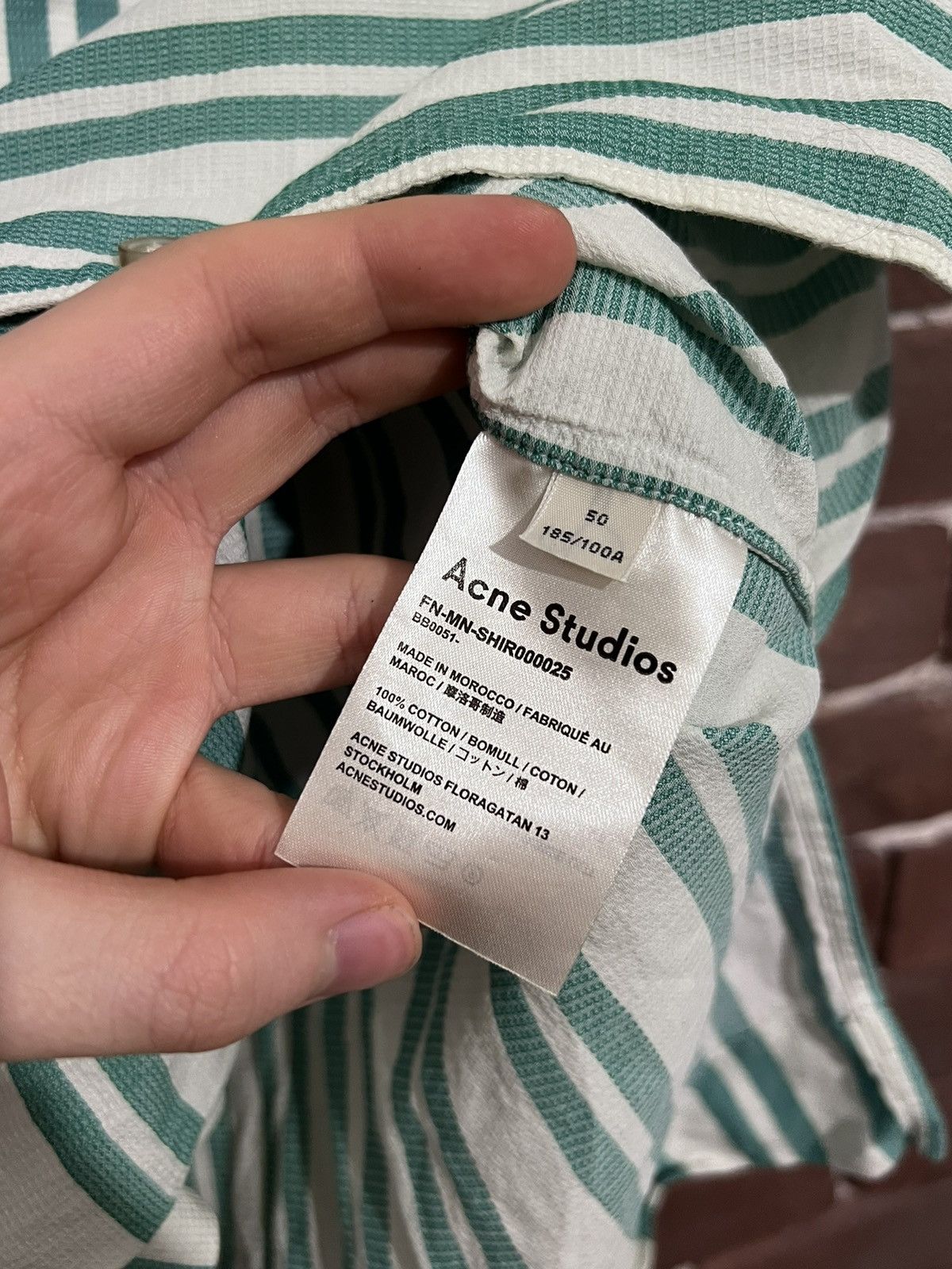 Acne Studios Acne Studios Stripped Bowling Button Shirt Hype Designer 50 Size US M / EU 48-50 / 2 - 7 Thumbnail