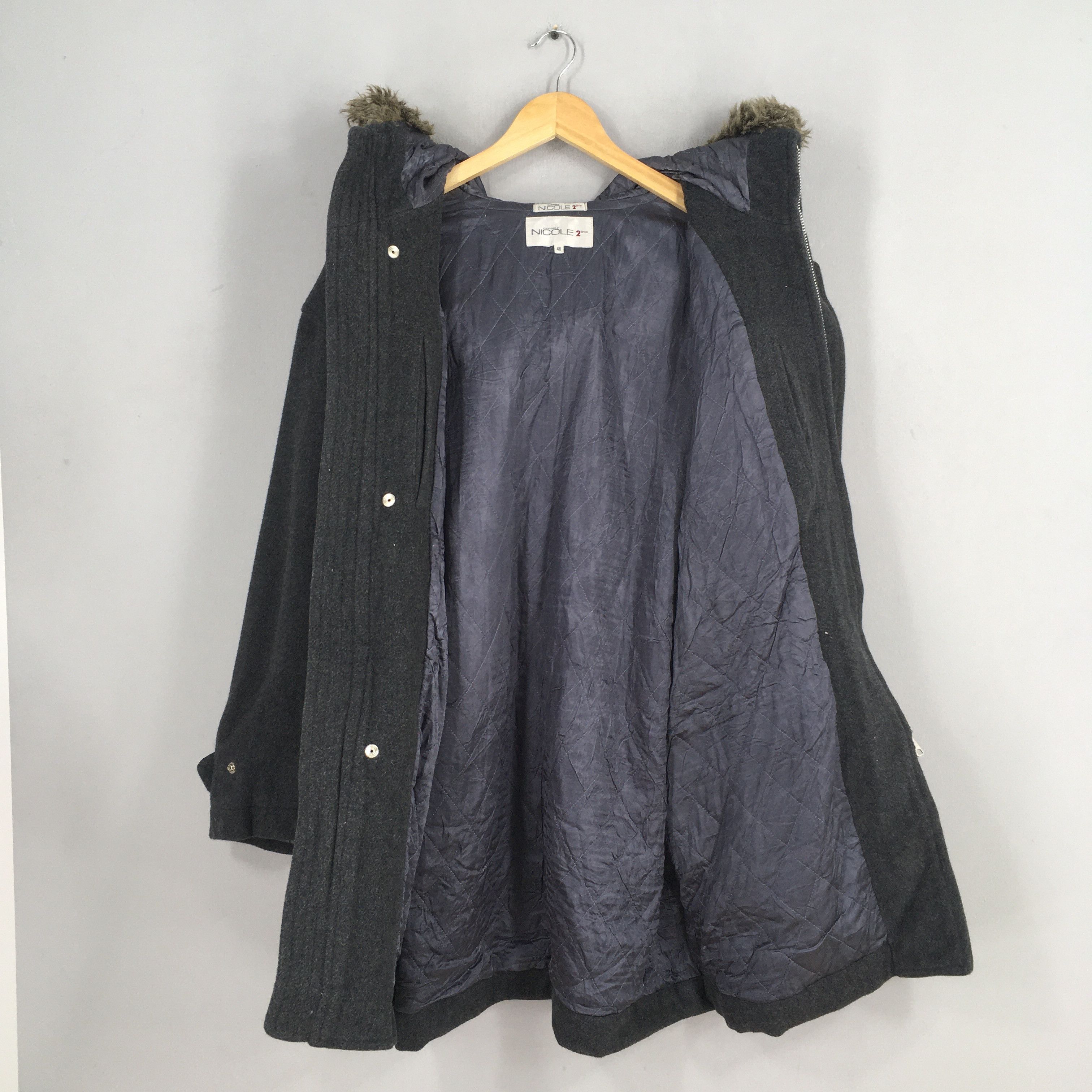 Nicole Club Vintage Nicole Club Japan Faur Fur Wool Jacket Large Size US L / EU 52-54 / 3 - 5 Thumbnail