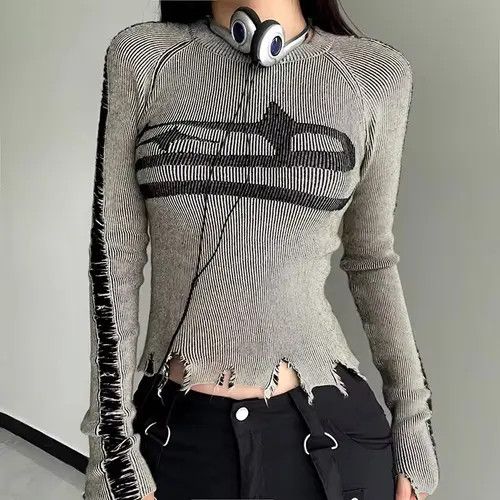 Other Vintage Retro Ripped Streetwear Knitwear Pullover Size S / US 4 / IT 40 - 1 Thumbnail