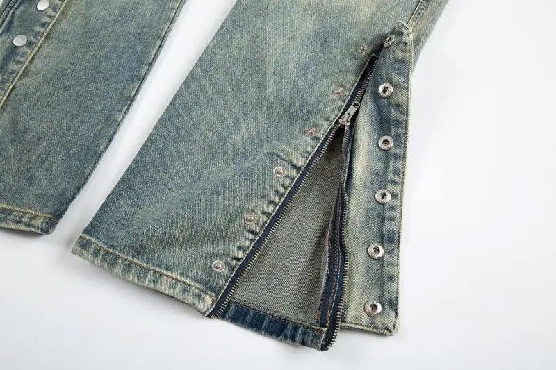 Japanese Brand × Vintage Distressed relaxed jeans side button Size US 30 / EU 46 - 18 Thumbnail