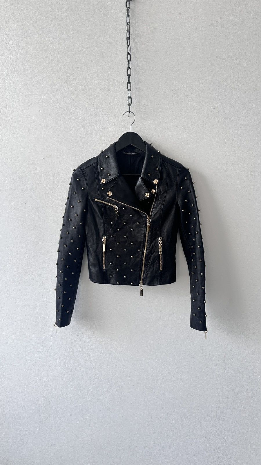 Thomas Wylde Thomas Wylde Studded Leather Biker Jacket Black Lambskin Size XS / US 0-2 / IT 36-38 - 6 Thumbnail