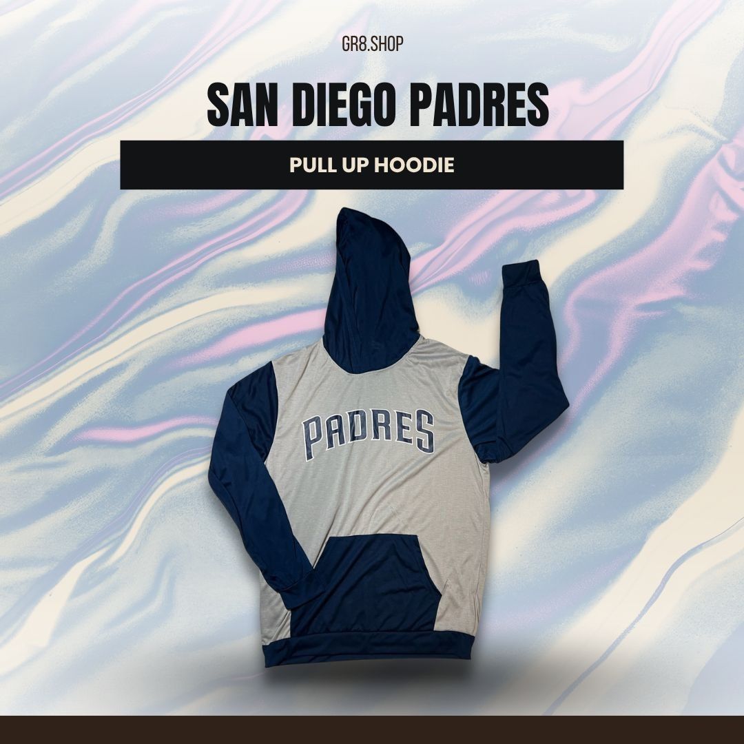 Other San Diego Padres Pull-Up Hoodie Adult L Navy & Gray Cotton/P Size US L / EU 52-54 / 3 - 1 Thumbnail