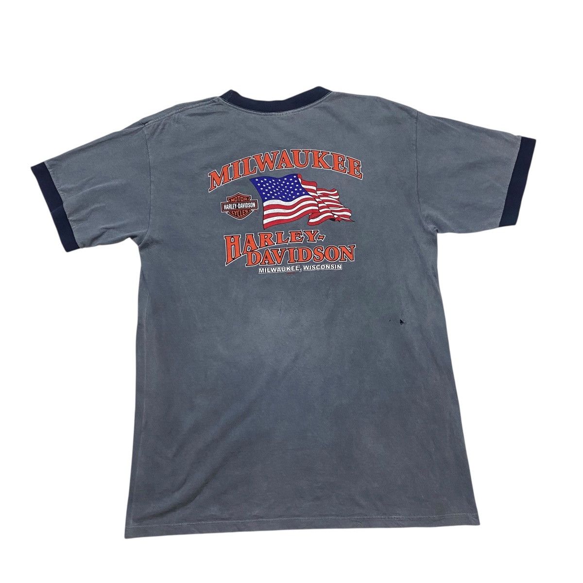 Harley Davidson Harley Davidson Vintage Y2K distressed ringer tee Size US L / EU 52-54 / 3 - 3 Thumbnail