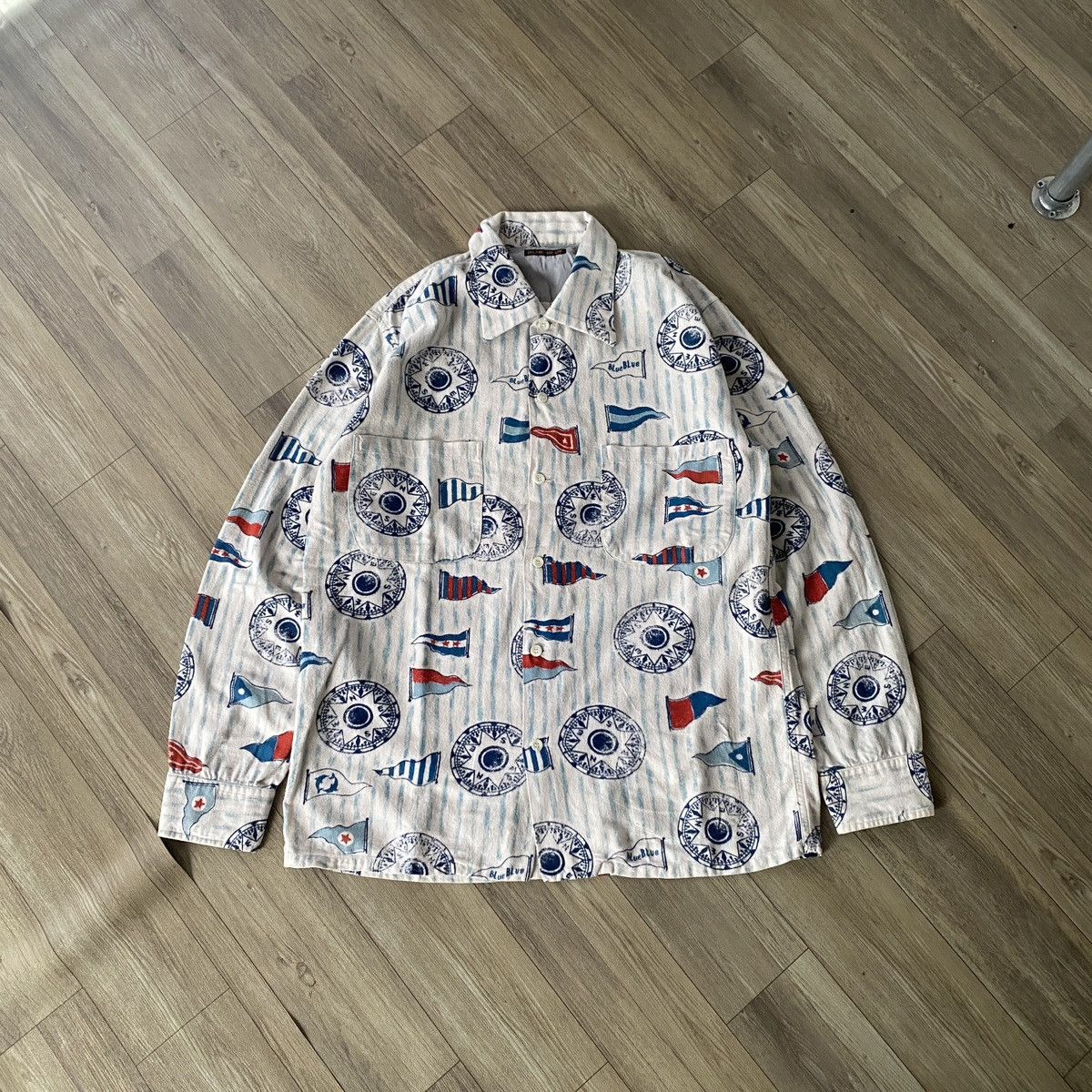 Blue Blue Japan Blue Blue Japan Art Flannel Shirt Pocket Size US L / EU 52-54 / 3 - 1 Thumbnail