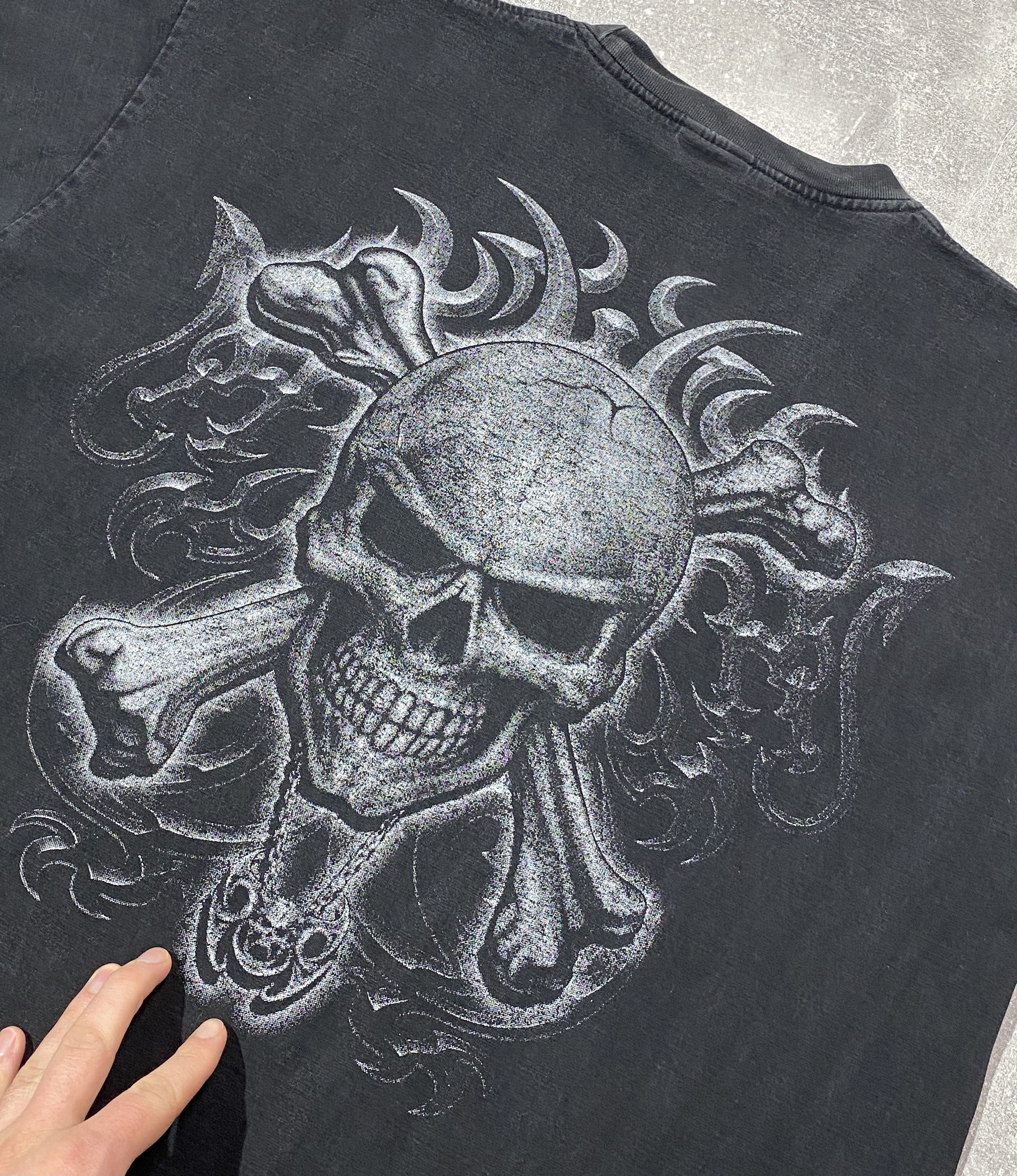 Vintage Vintage Y2K Big Skull Punch Logo T-shirt Size US XL / EU 56 / 4 - 4 Thumbnail
